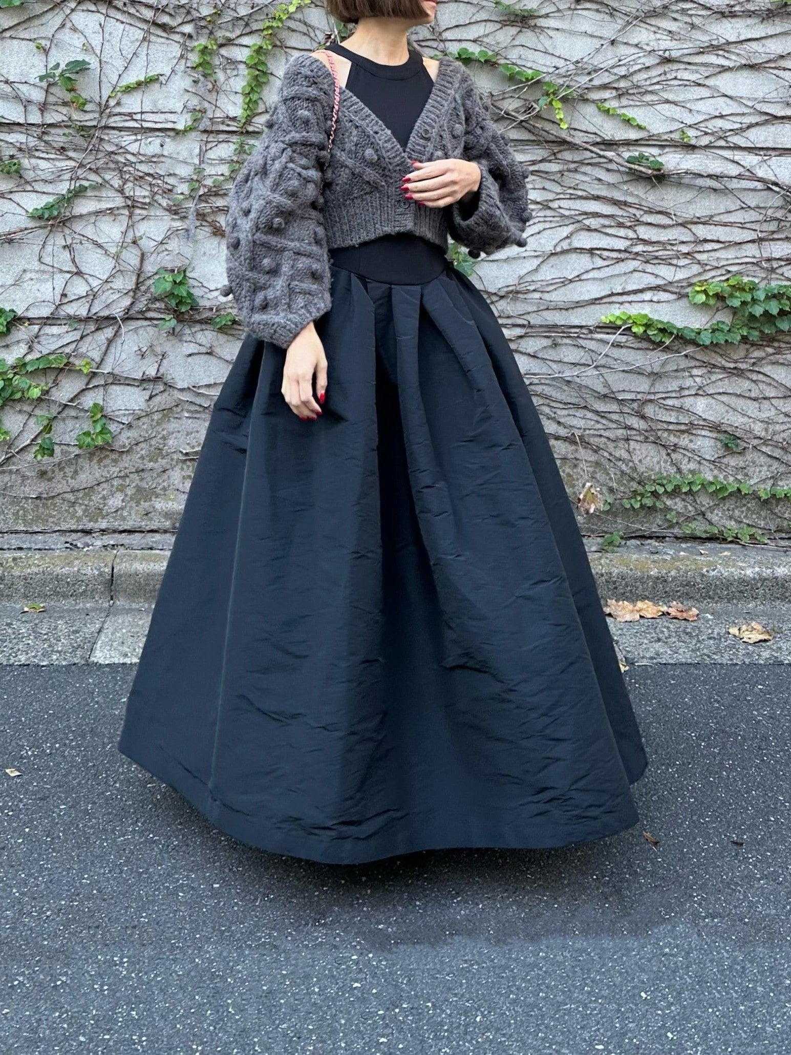 手編みポンポンカーディガン Florent