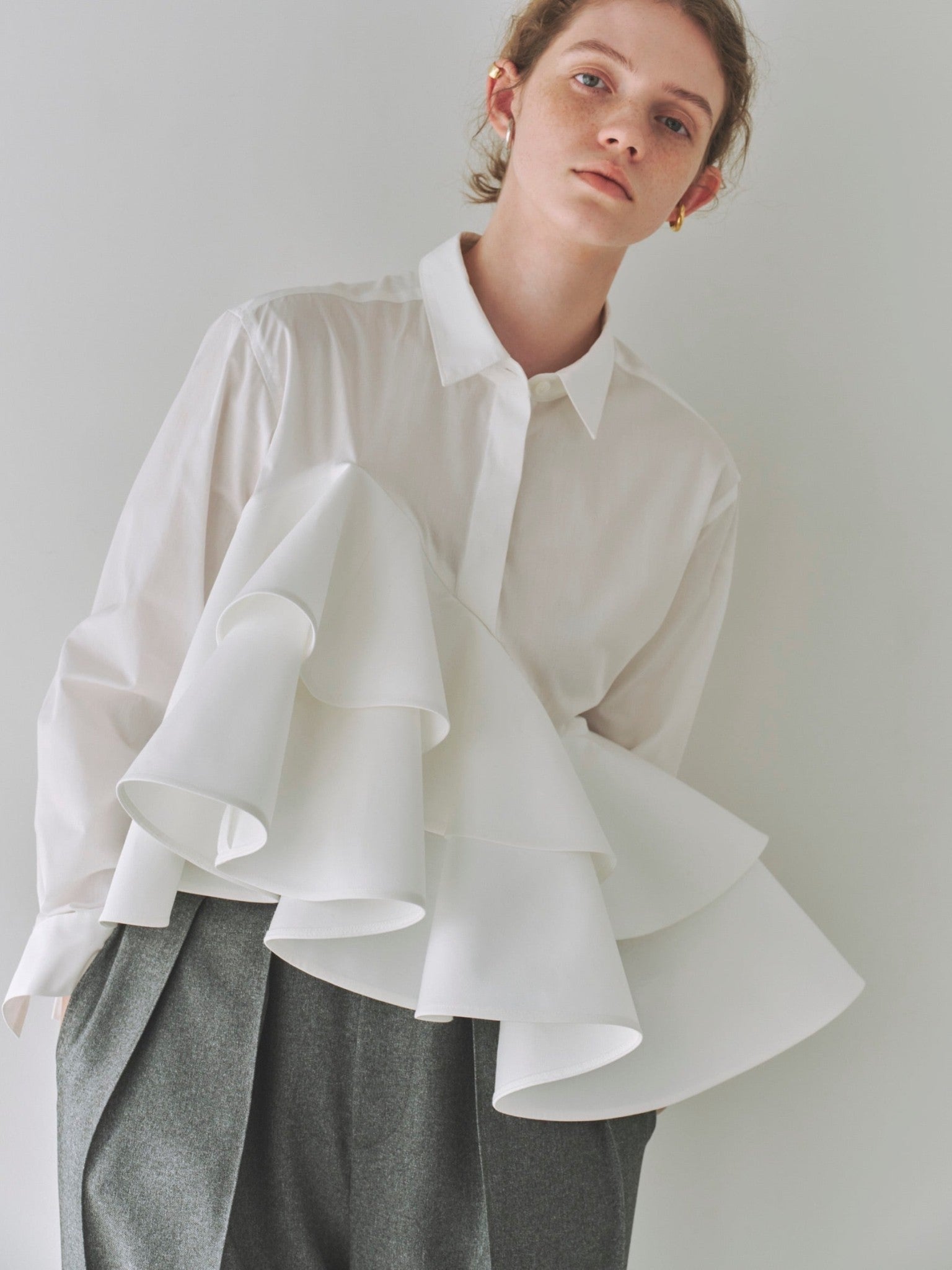 Florian asymmetrical ruffle blouse