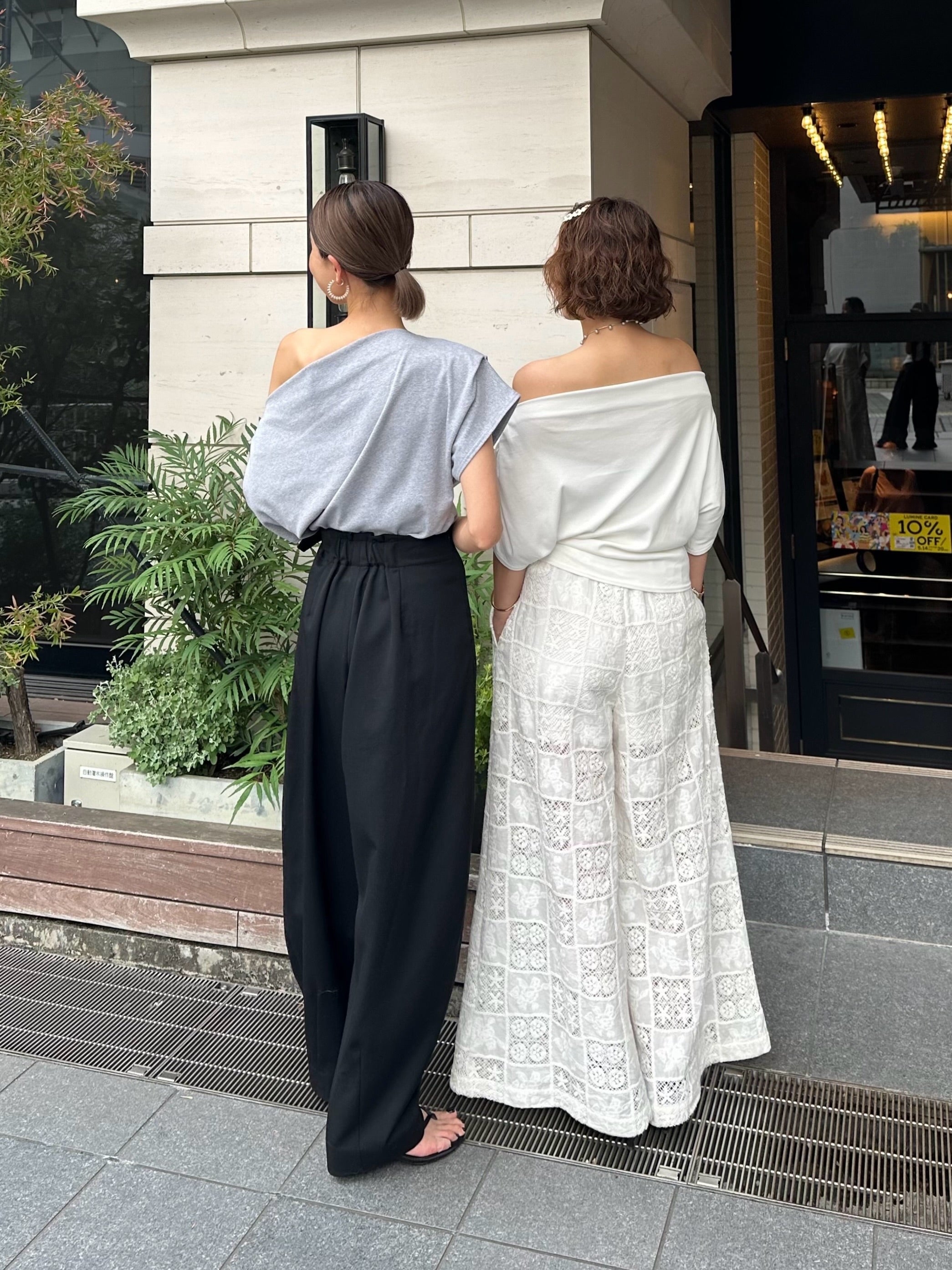 左モデル身長:164㎝ / サイズ:FREE<br>
右モデル身長:160㎝ / サイズ:FREE