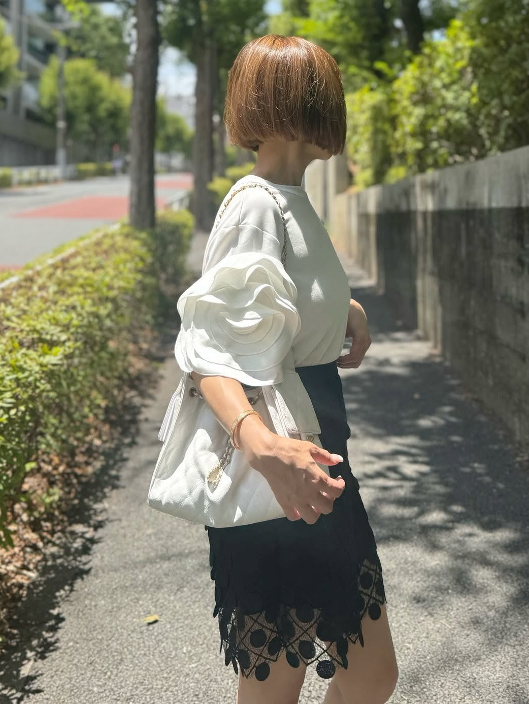 モデル身長:157.5㎝ / サイズ:FREE