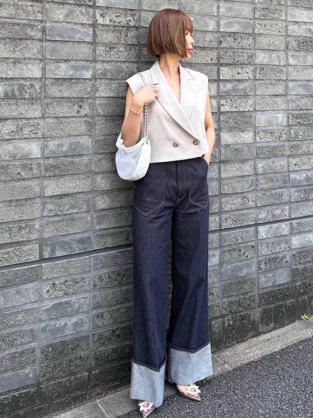 モデル身長:157.5㎝ / サイズ:FREE