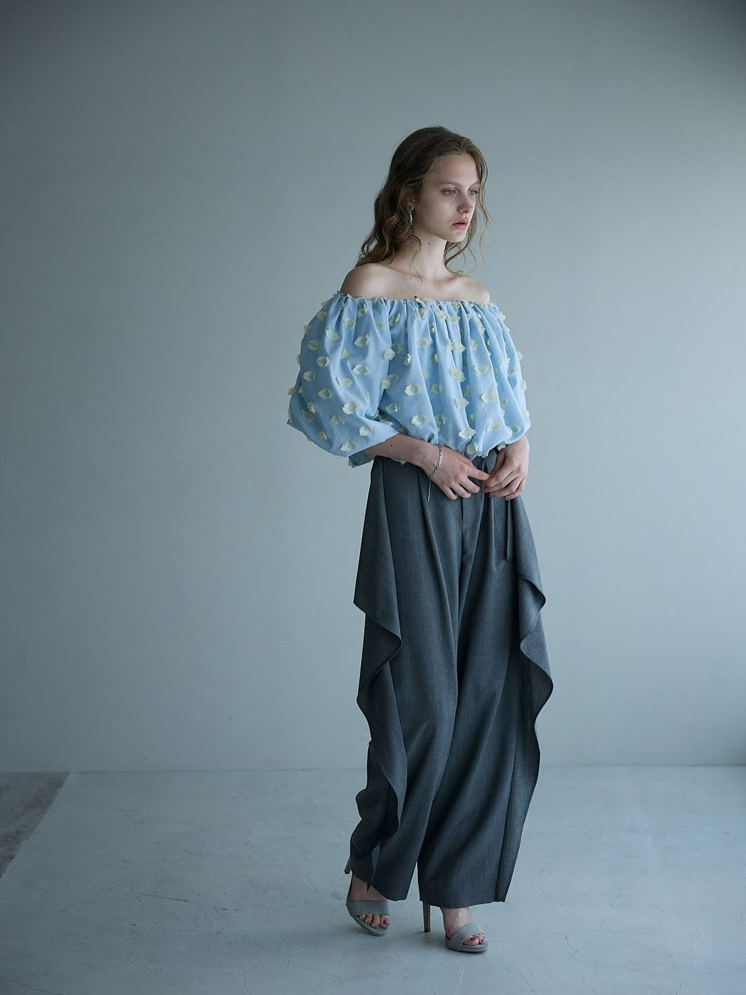 Daniele Off-the-Shoulder Jacquard Blouse