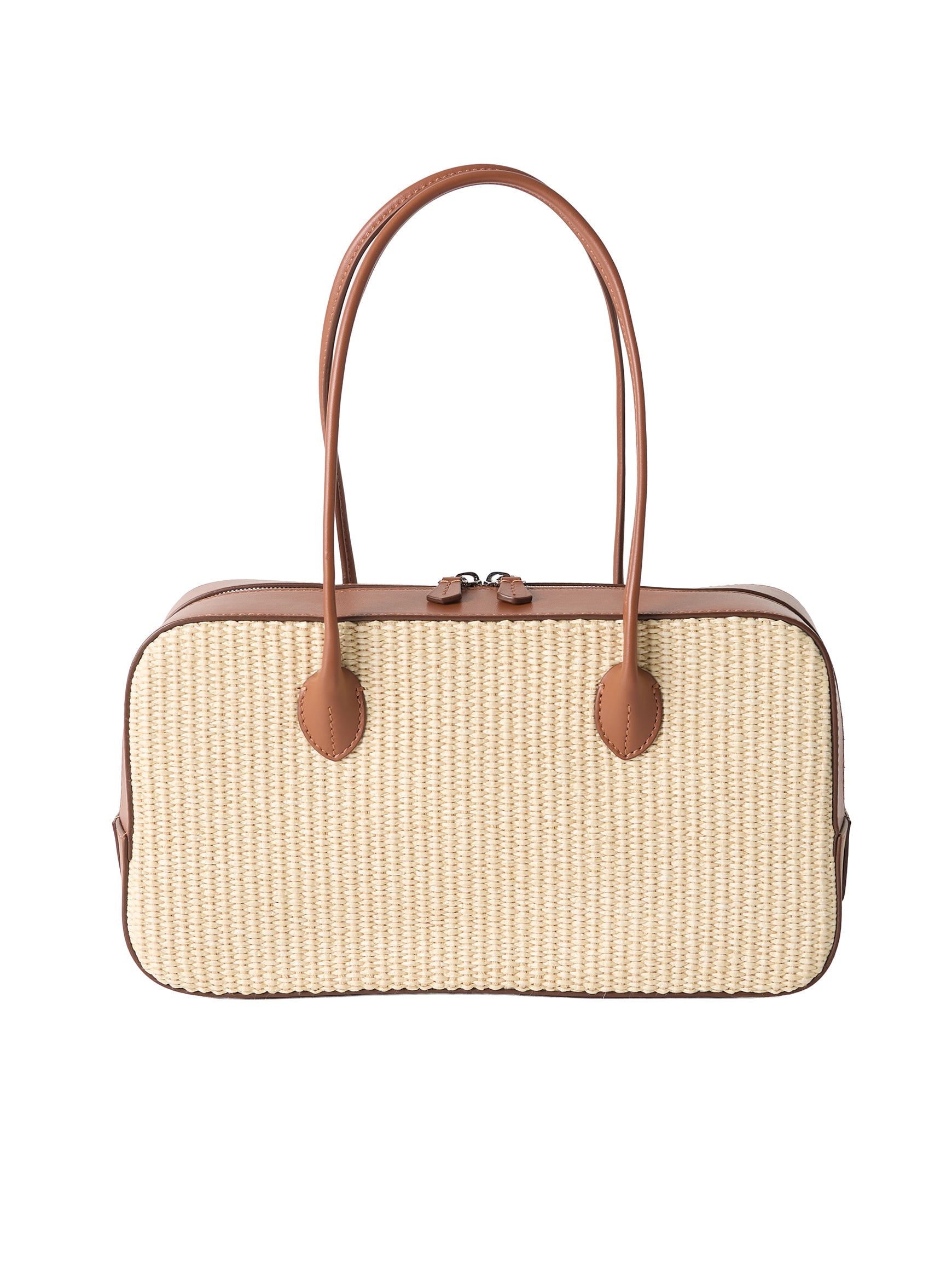 ラフィアコンビレザーバッグ Lou ‐ rectangle