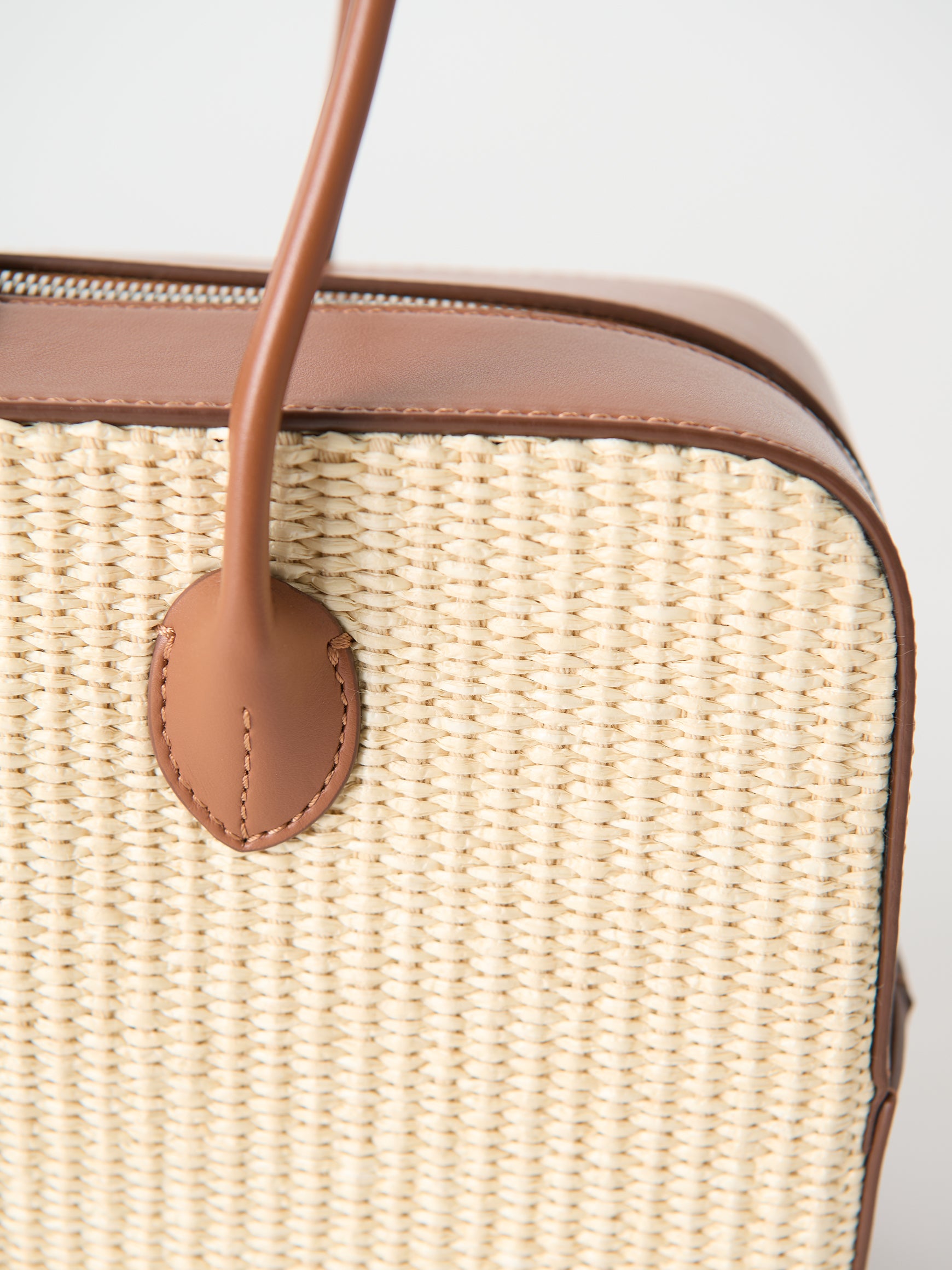 ラフィアコンビレザーバッグ Lou ‐ rectangle