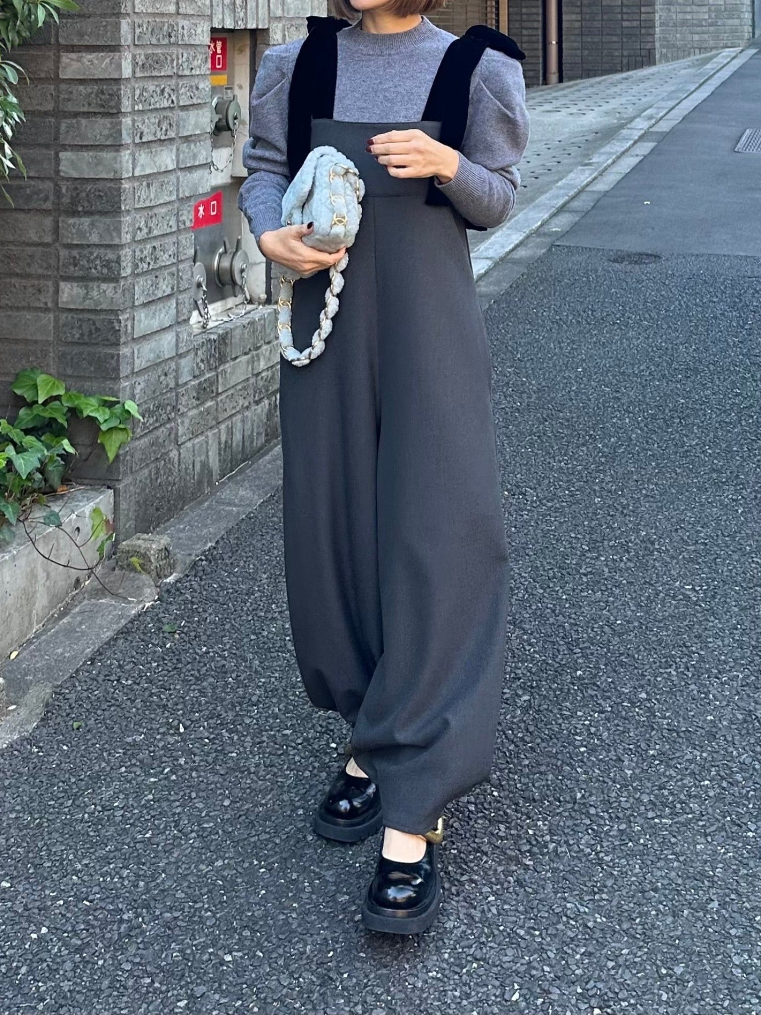 リボンショルダーオールインワン Stelle