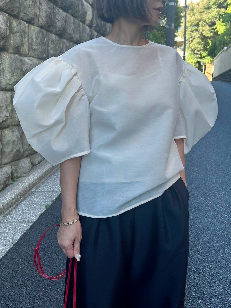 モデル身長:157.5㎝ / サイズ:FREE