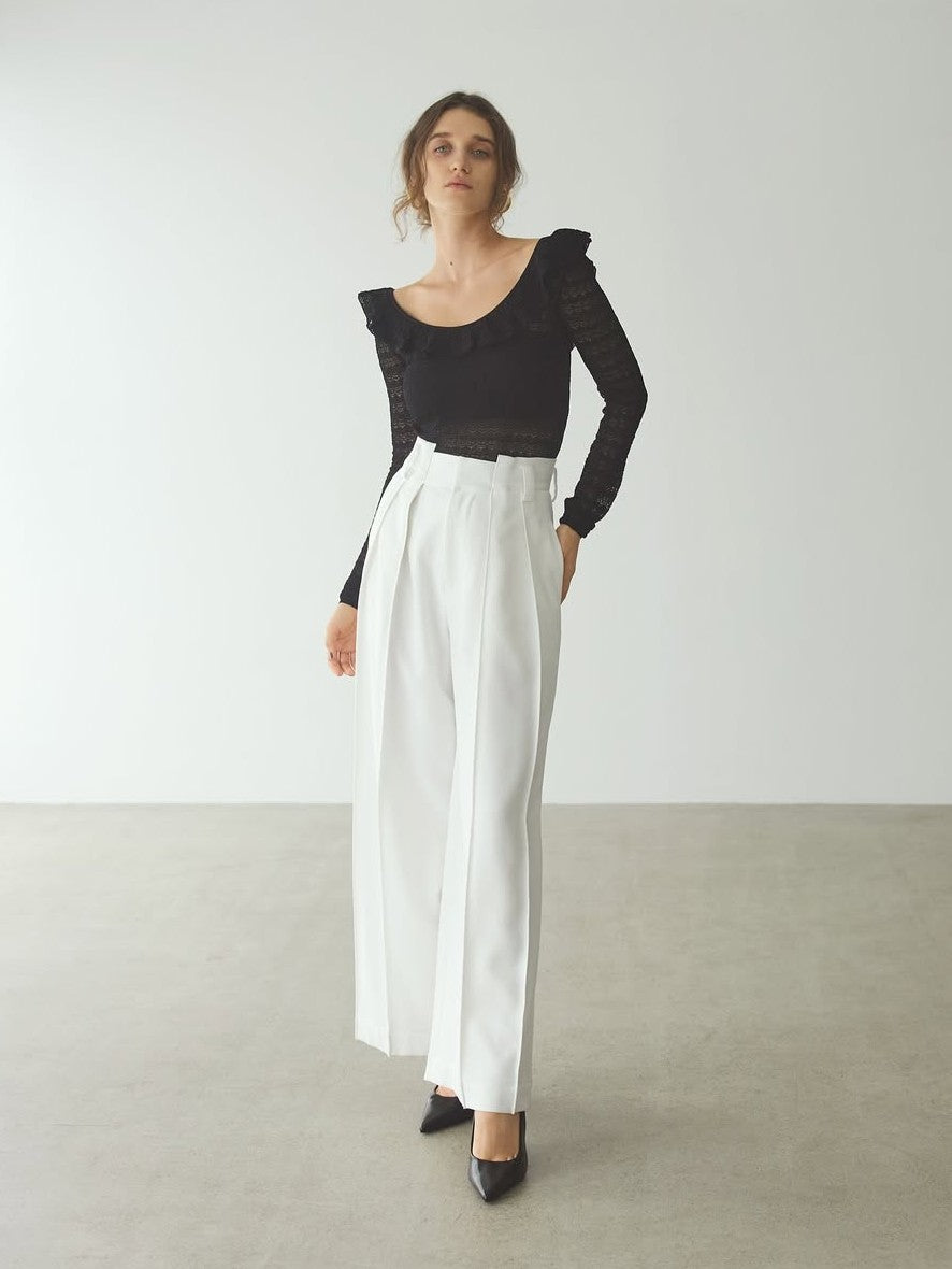 ハイウエストタックワイドパンツ Lara