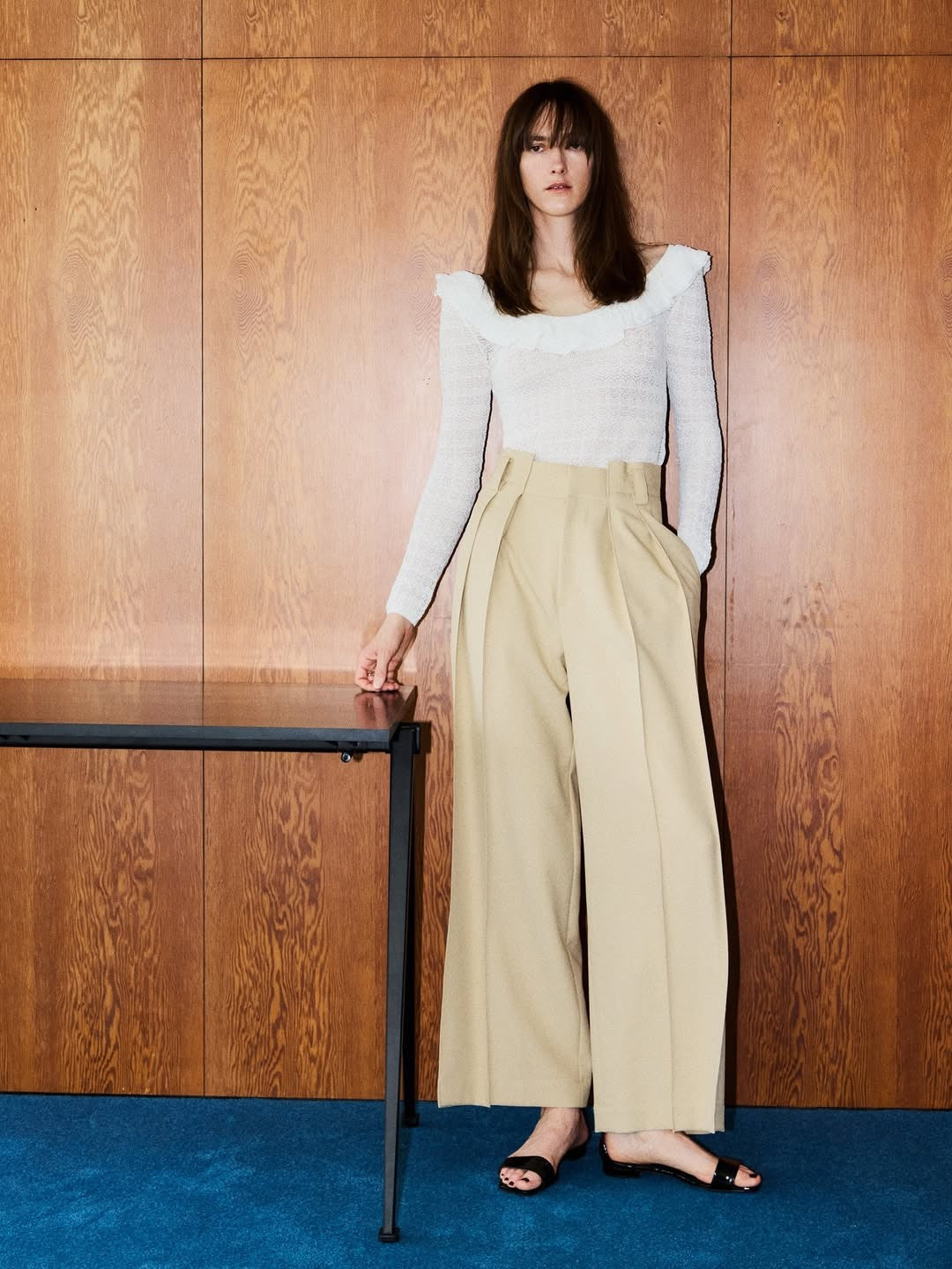 ハイウエストタックワイドパンツ Lara