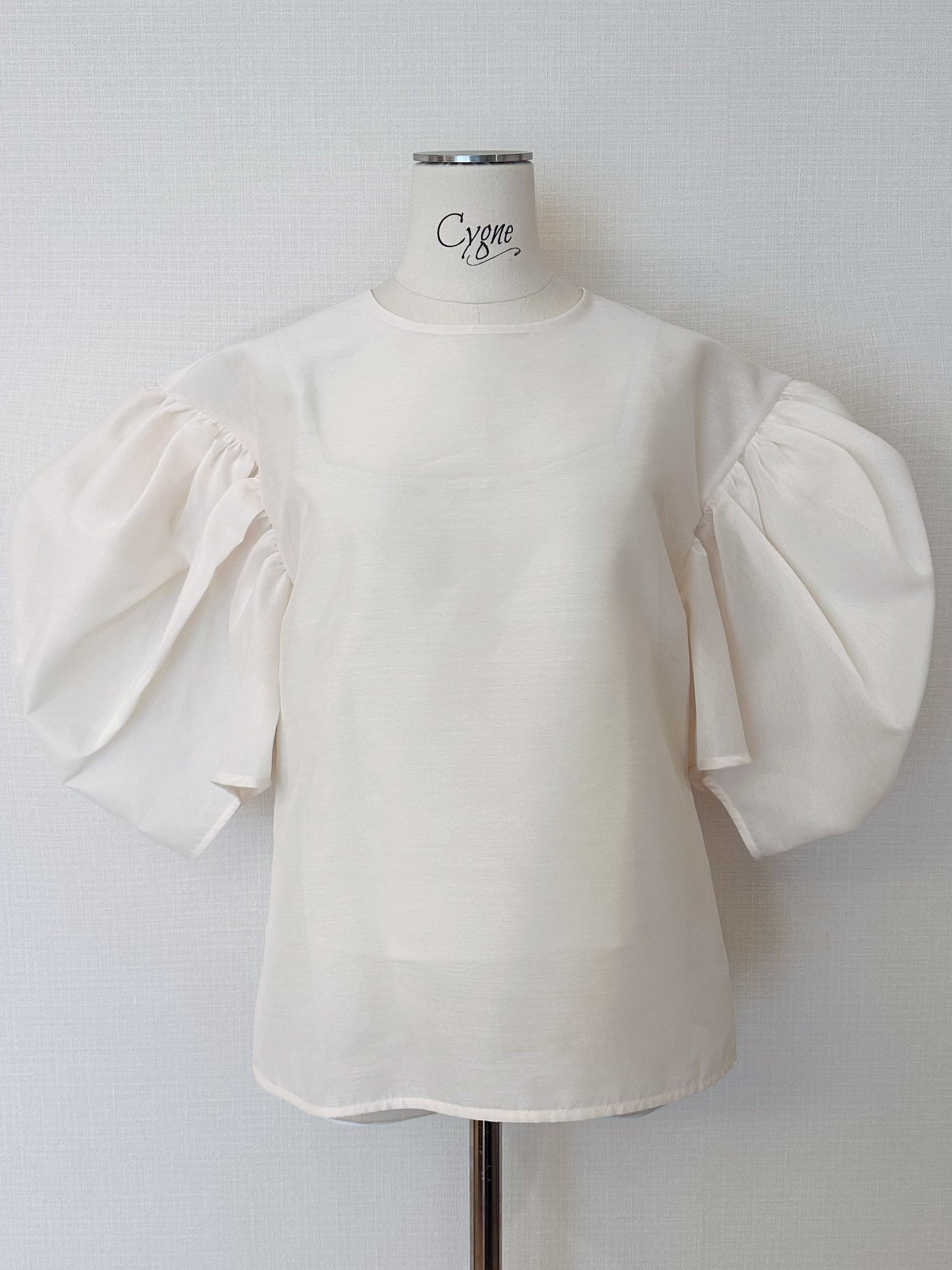 Back puff sleeve see-through top Nadine