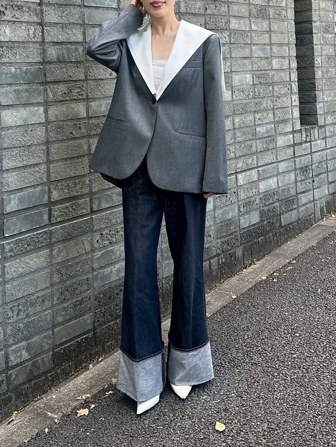 Back-conscious sailor jacket Ran