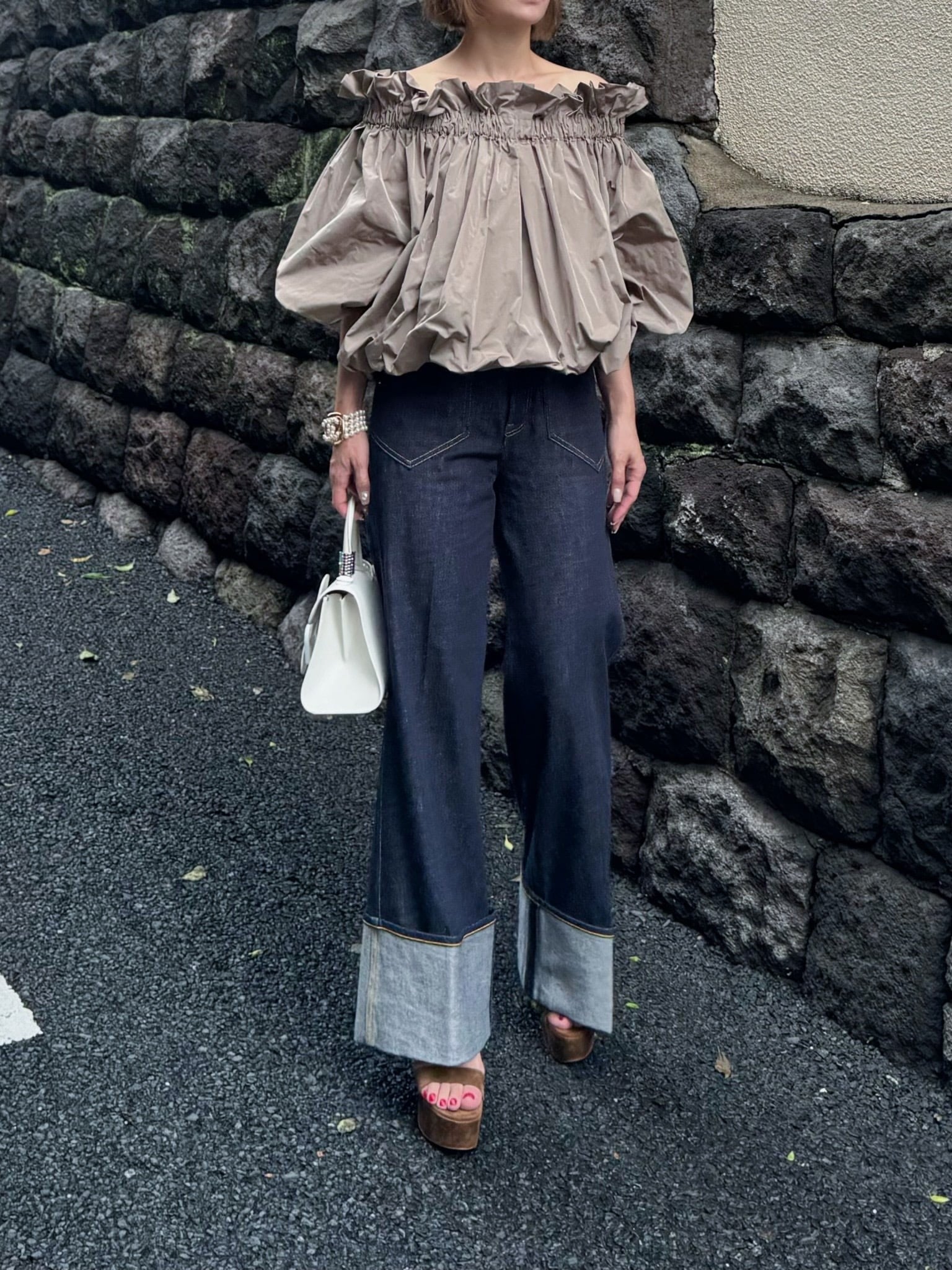モデル身長:157.5㎝ / サイズ:FREE