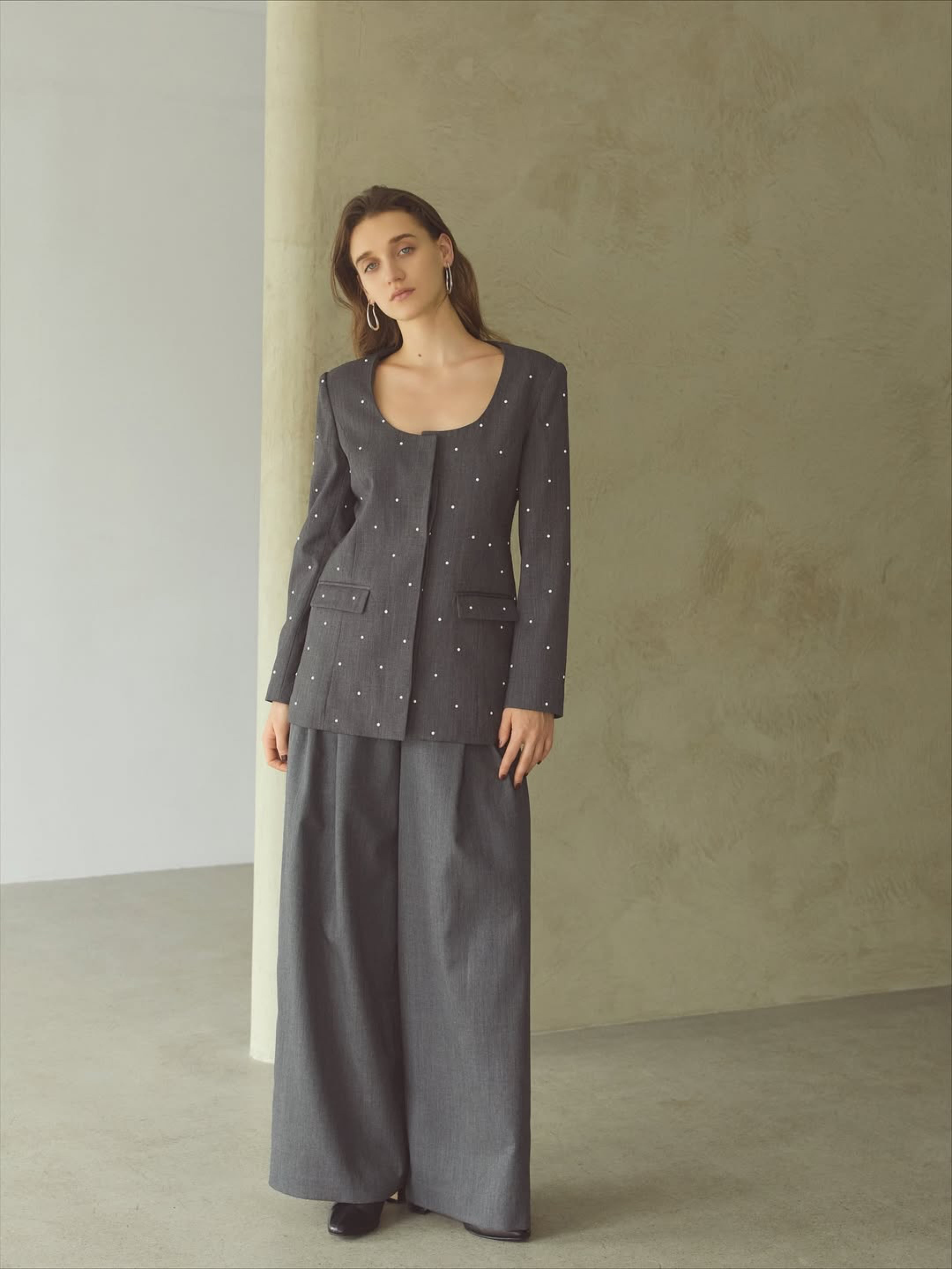 パールUネックジャケット Raoul