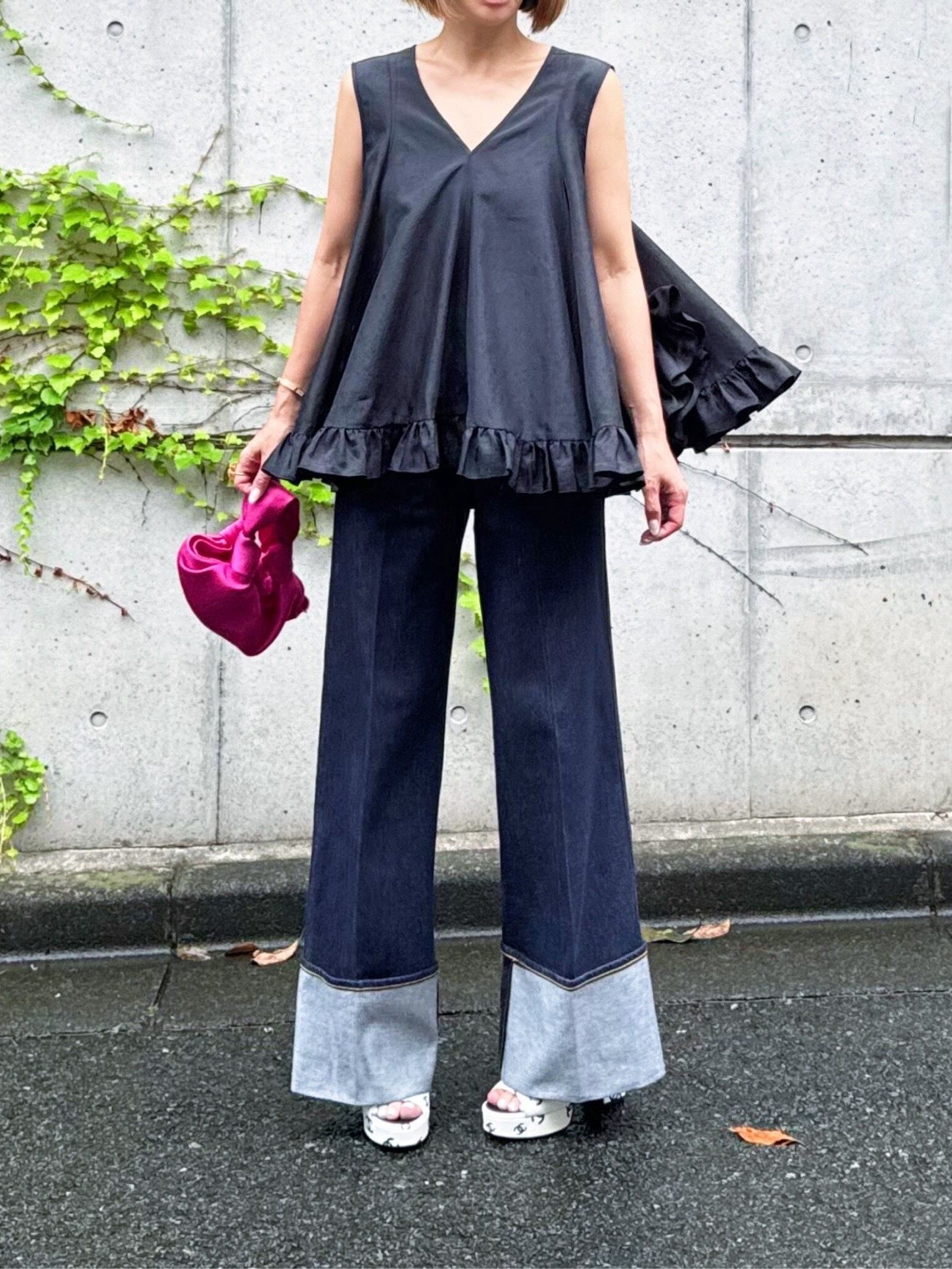 モデル身長:157.5㎝ / サイズ:FREE