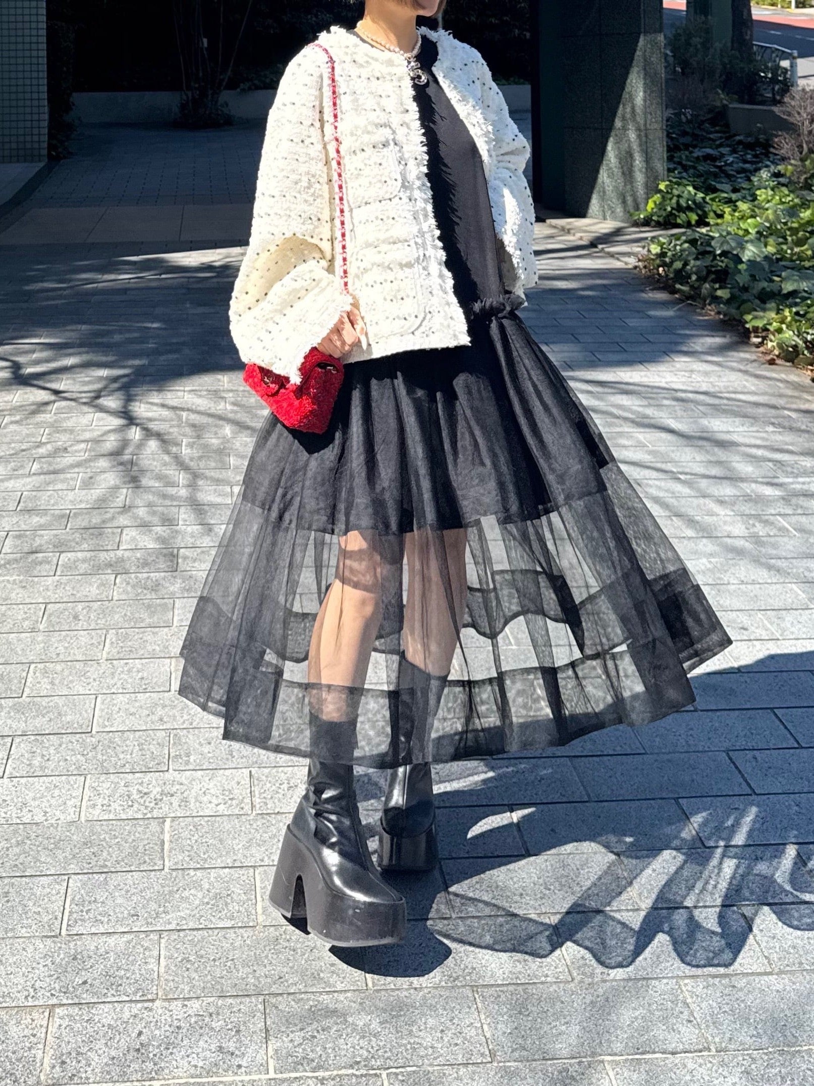 モデル身長:157.5㎝ / サイズ:FREE