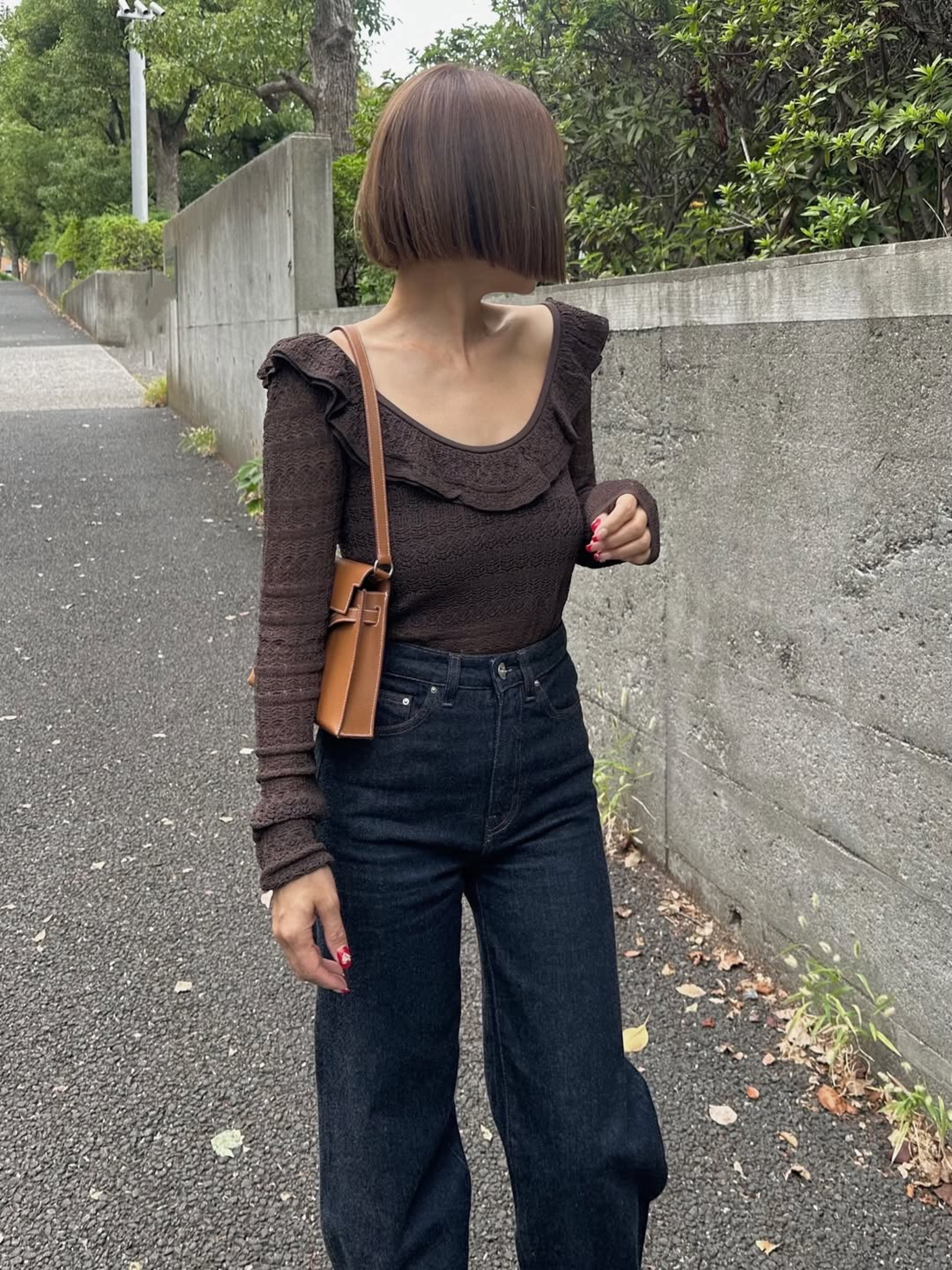 透かし編みフリルニット Tommy