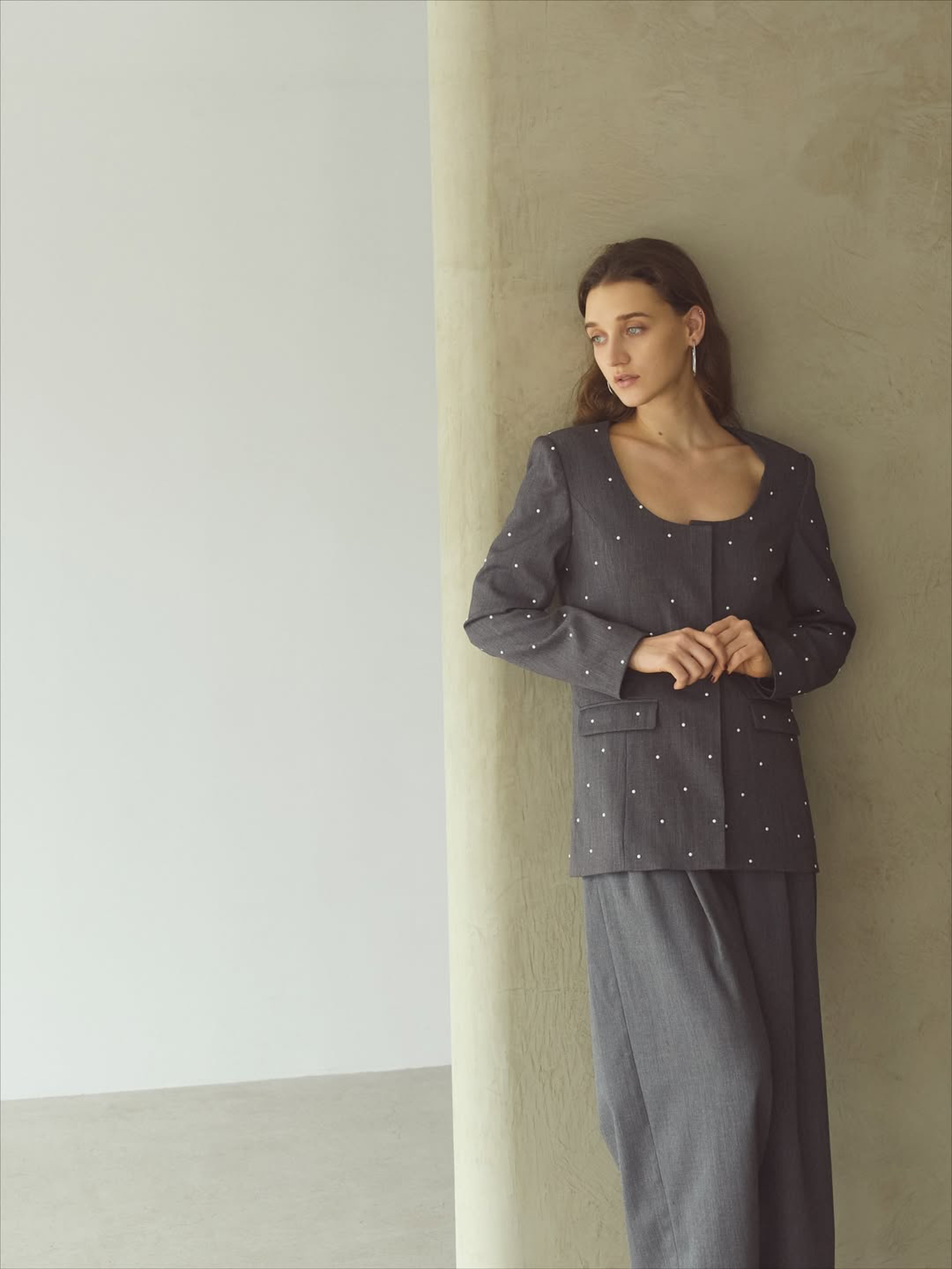 パールUネックジャケット Raoul