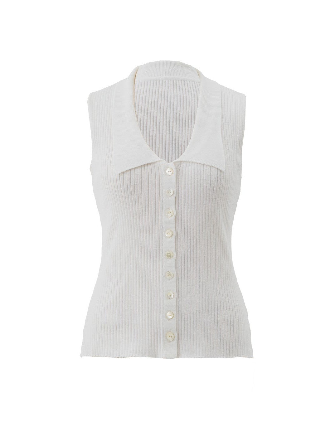 Ribbed collar polo knit Ariel