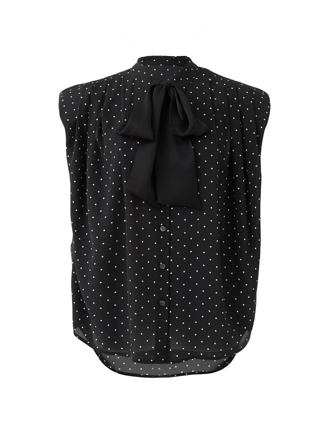 Audrey Power Shoulder Bowtie Blouse