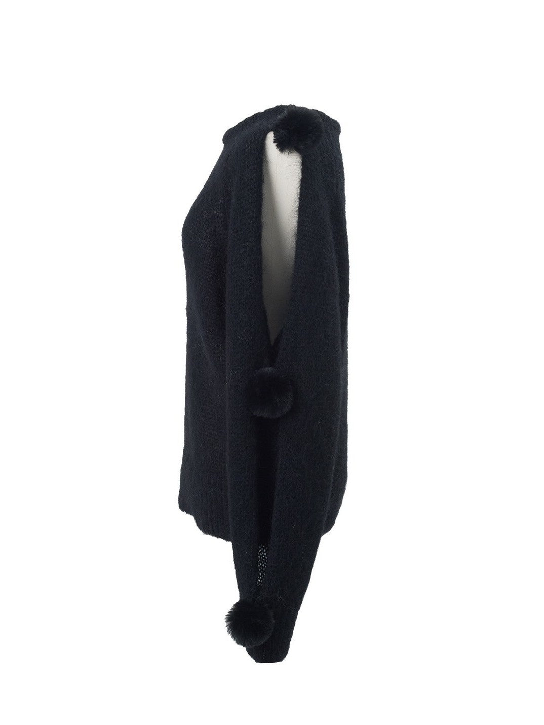 ファーポンポンニット ene