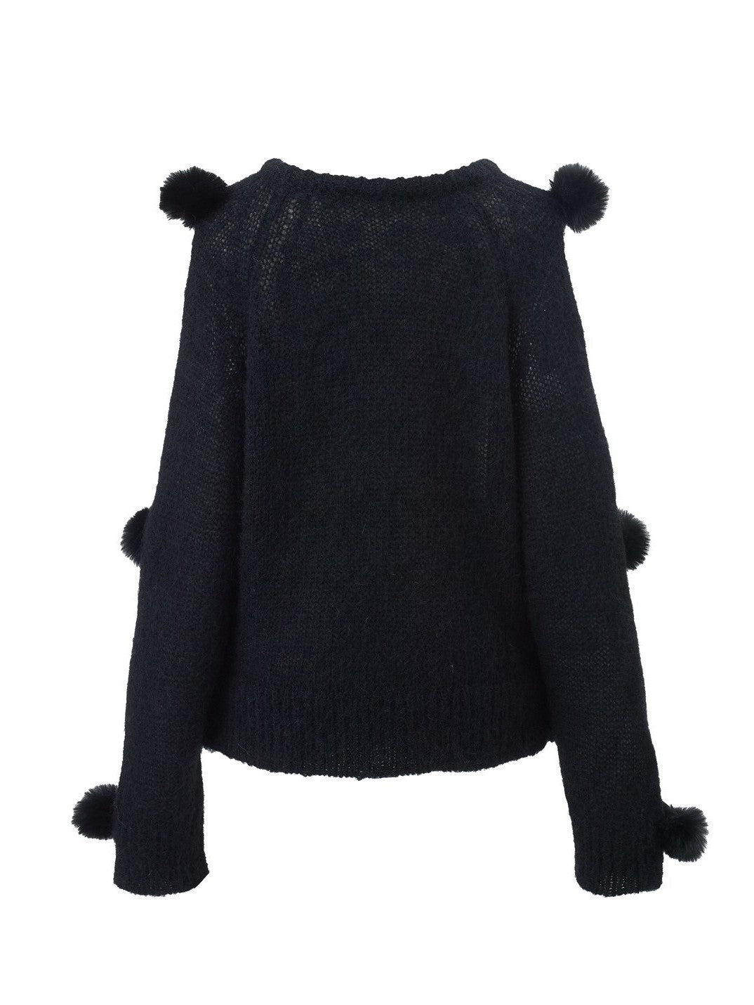 ファーポンポンニット ene