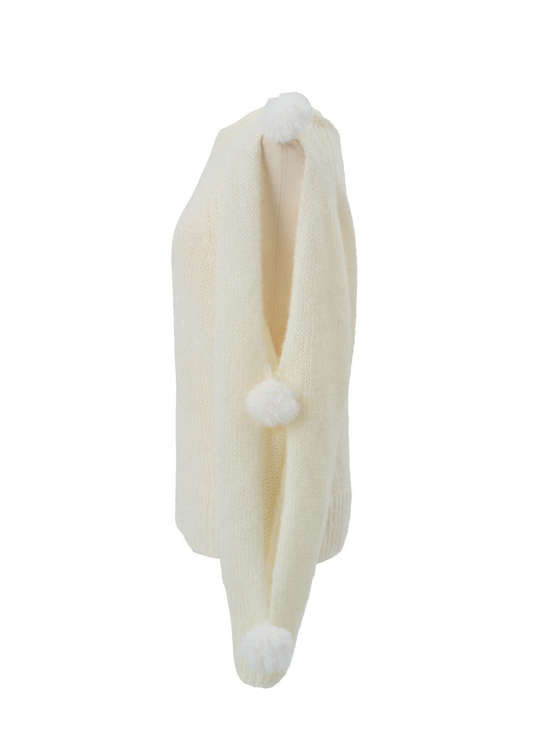 ファーポンポンニット ene