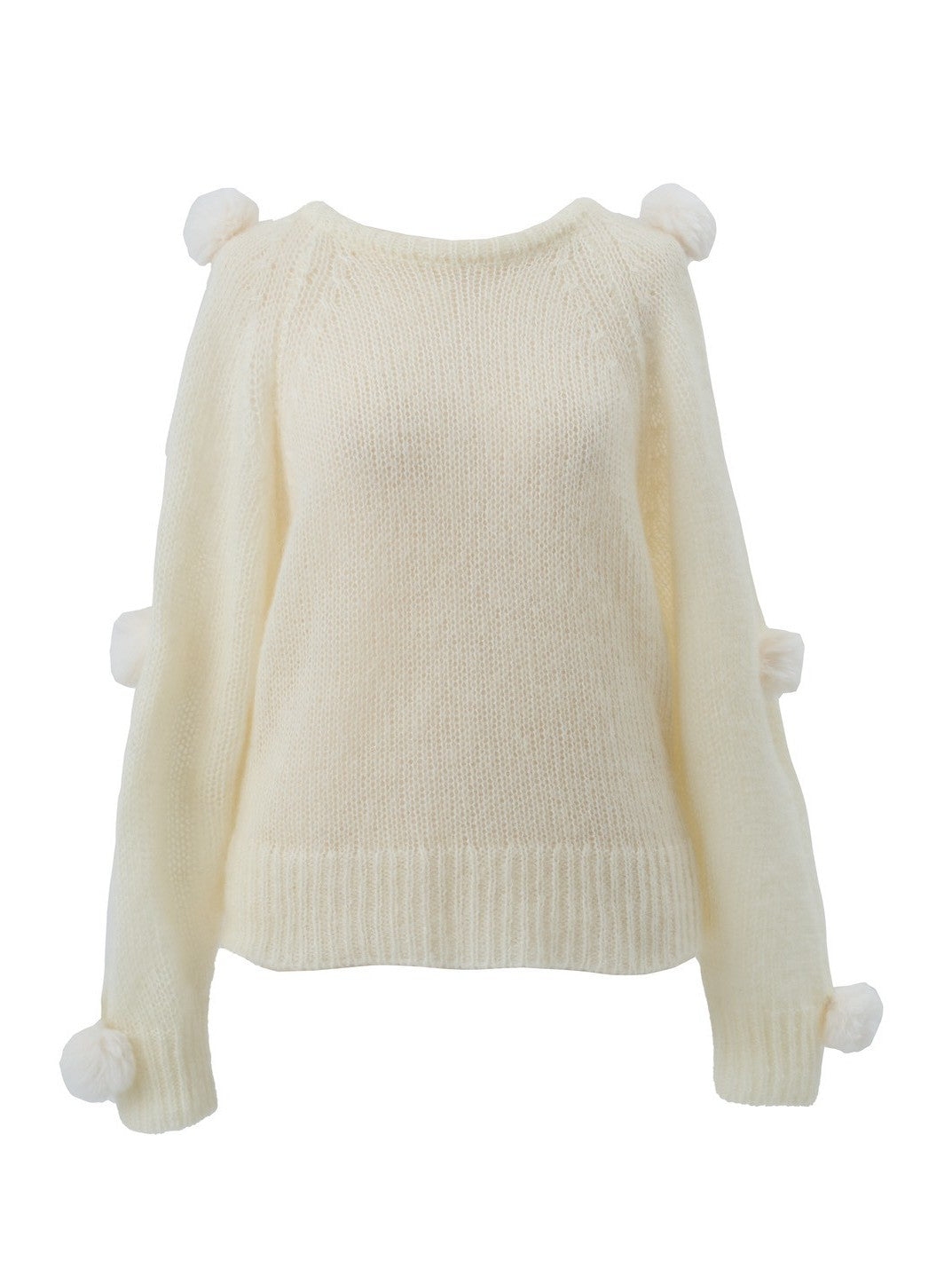 ファーポンポンニット ene