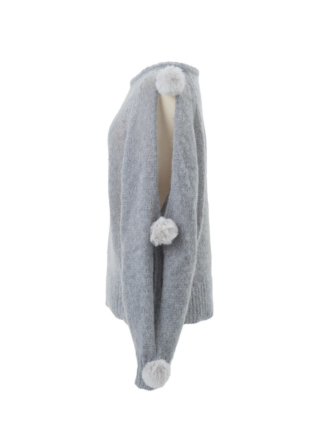 ファーポンポンニット ene