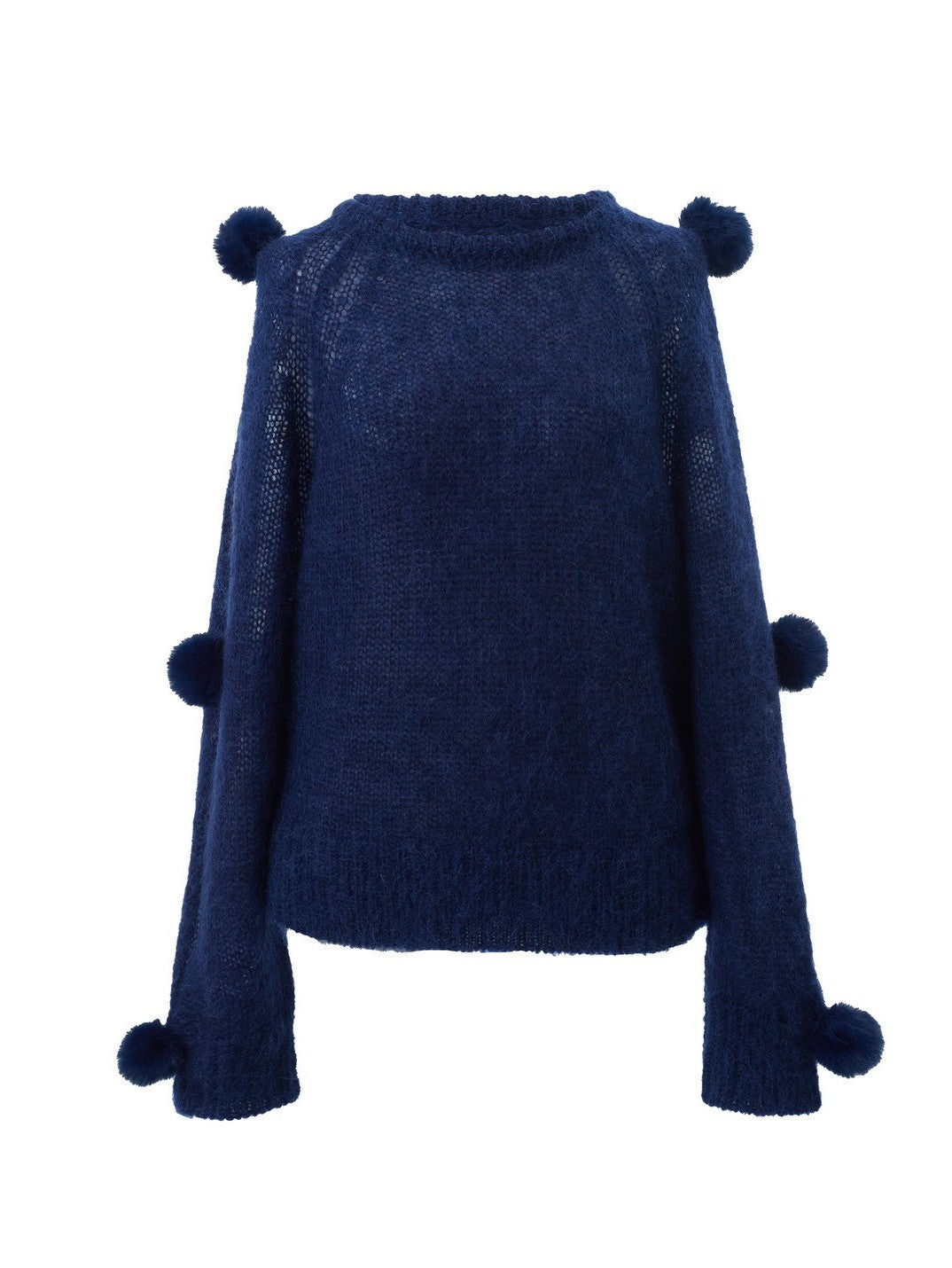 ファーポンポンニット ene