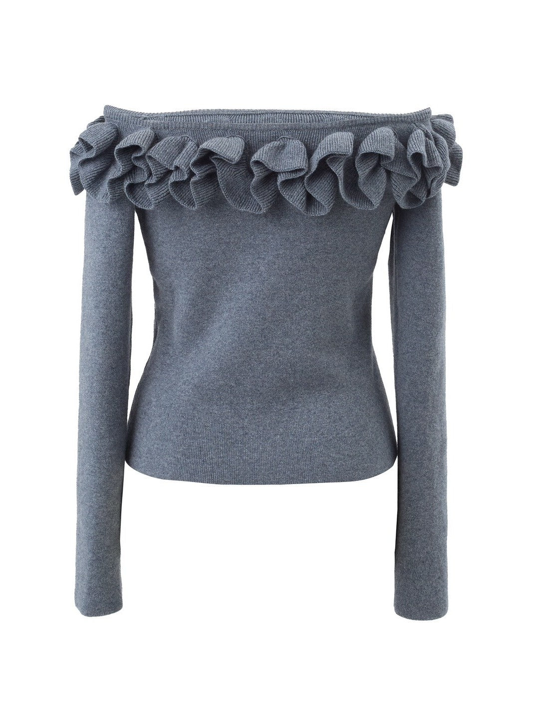 Off-the-shoulder ruffle knit Enora