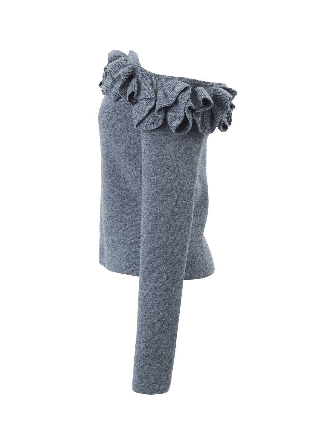 Off-the-shoulder ruffle knit Enora