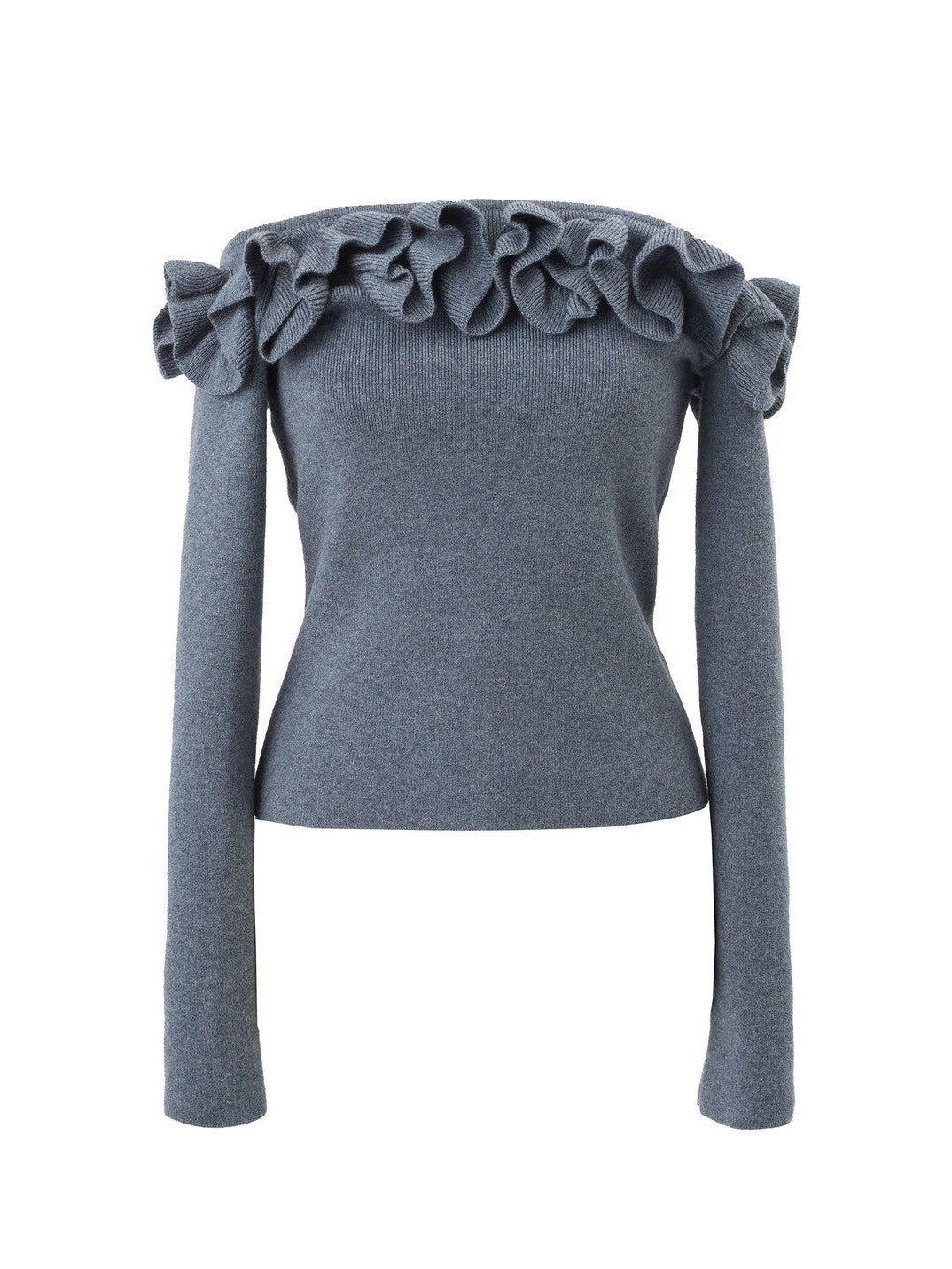 Off-the-shoulder ruffle knit Enora