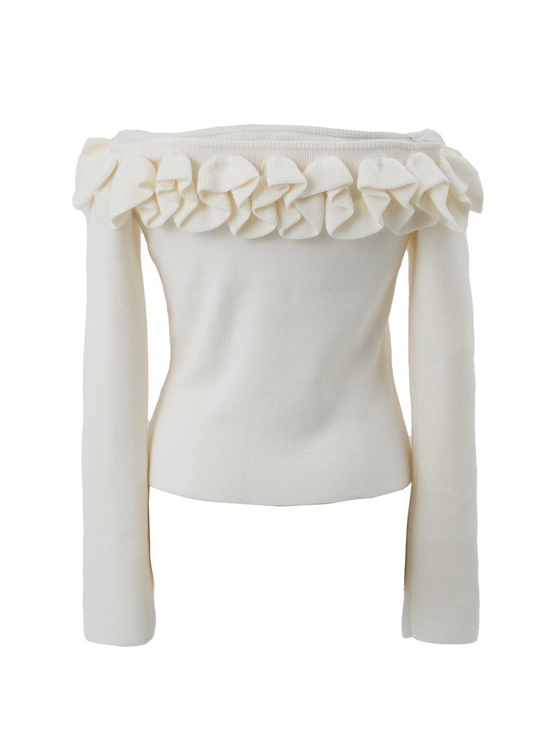 Off-the-shoulder ruffle knit Enora