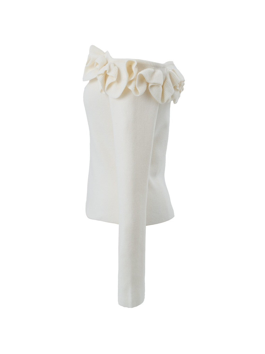 Off-the-shoulder ruffle knit Enora