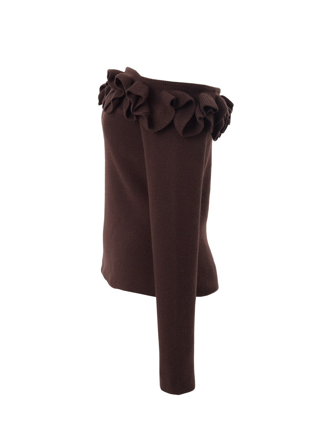 Off-the-shoulder ruffle knit Enora