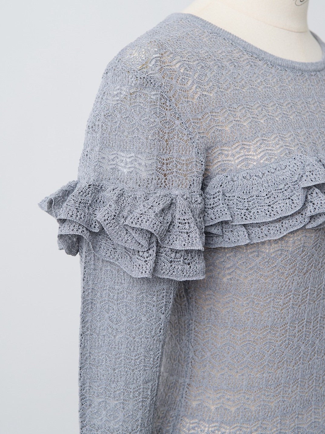 透かし柄ニットプルオーバー Nina