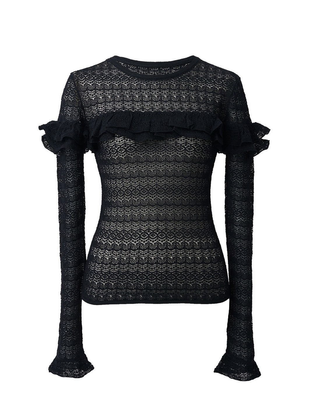 透かし柄ニットプルオーバー Nina