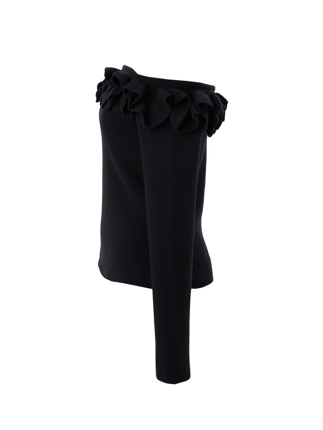 Off-the-shoulder ruffle knit Enora