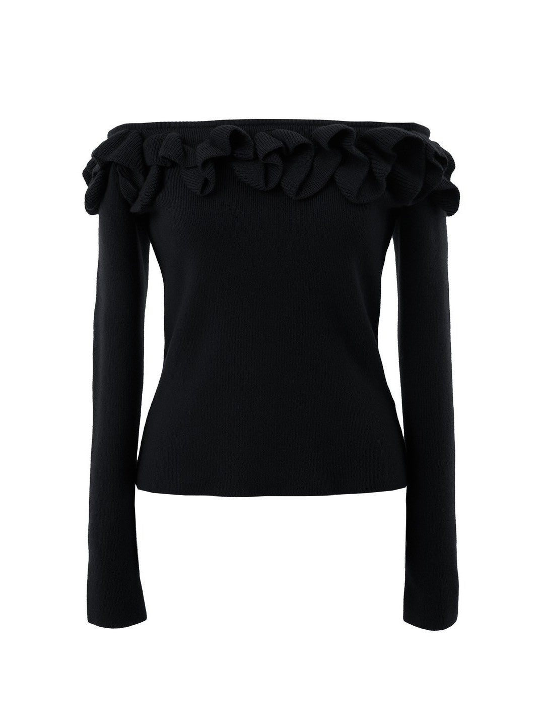 Off-the-shoulder ruffle knit Enora