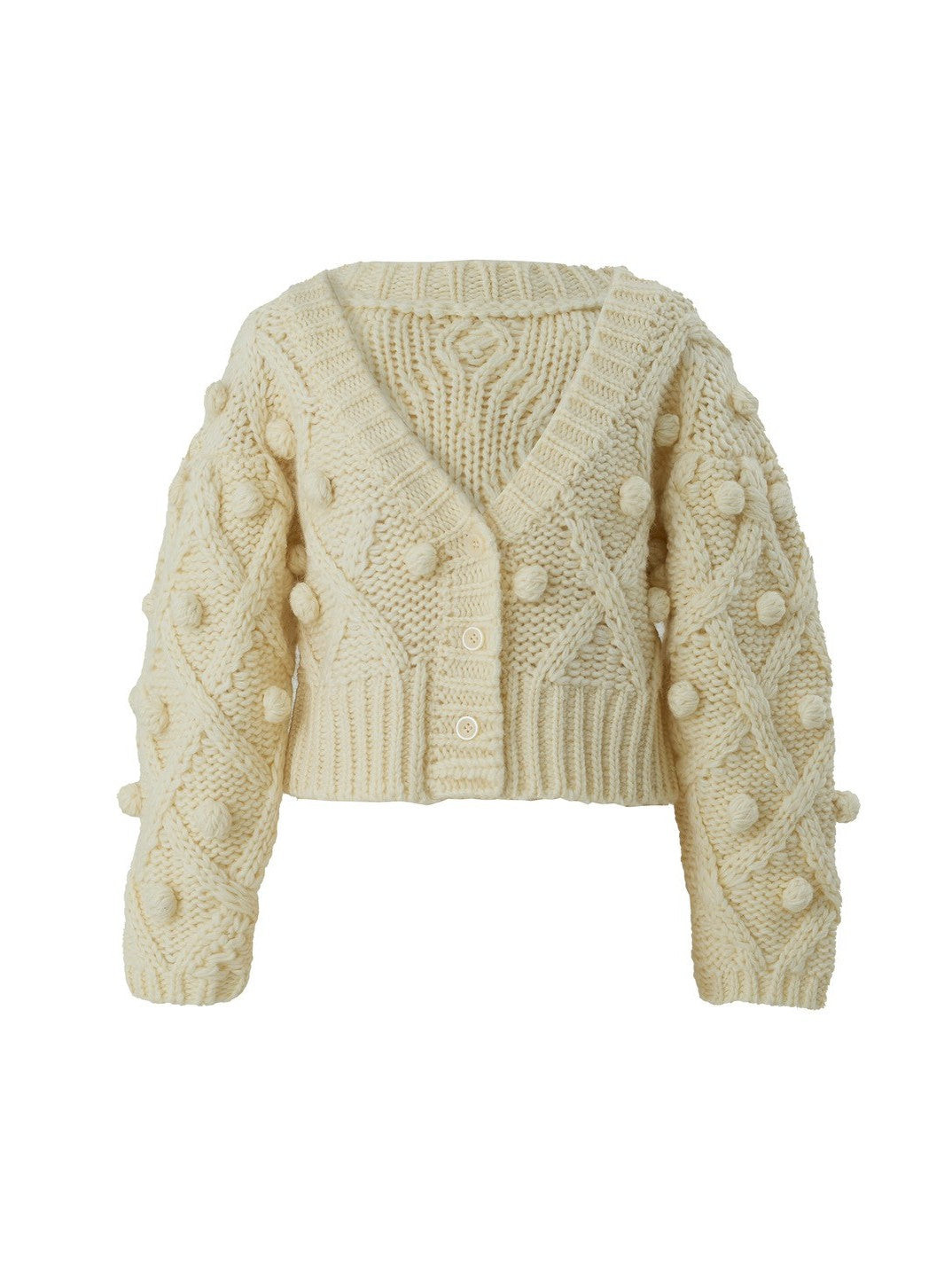 手編みポンポンカーディガン Florent