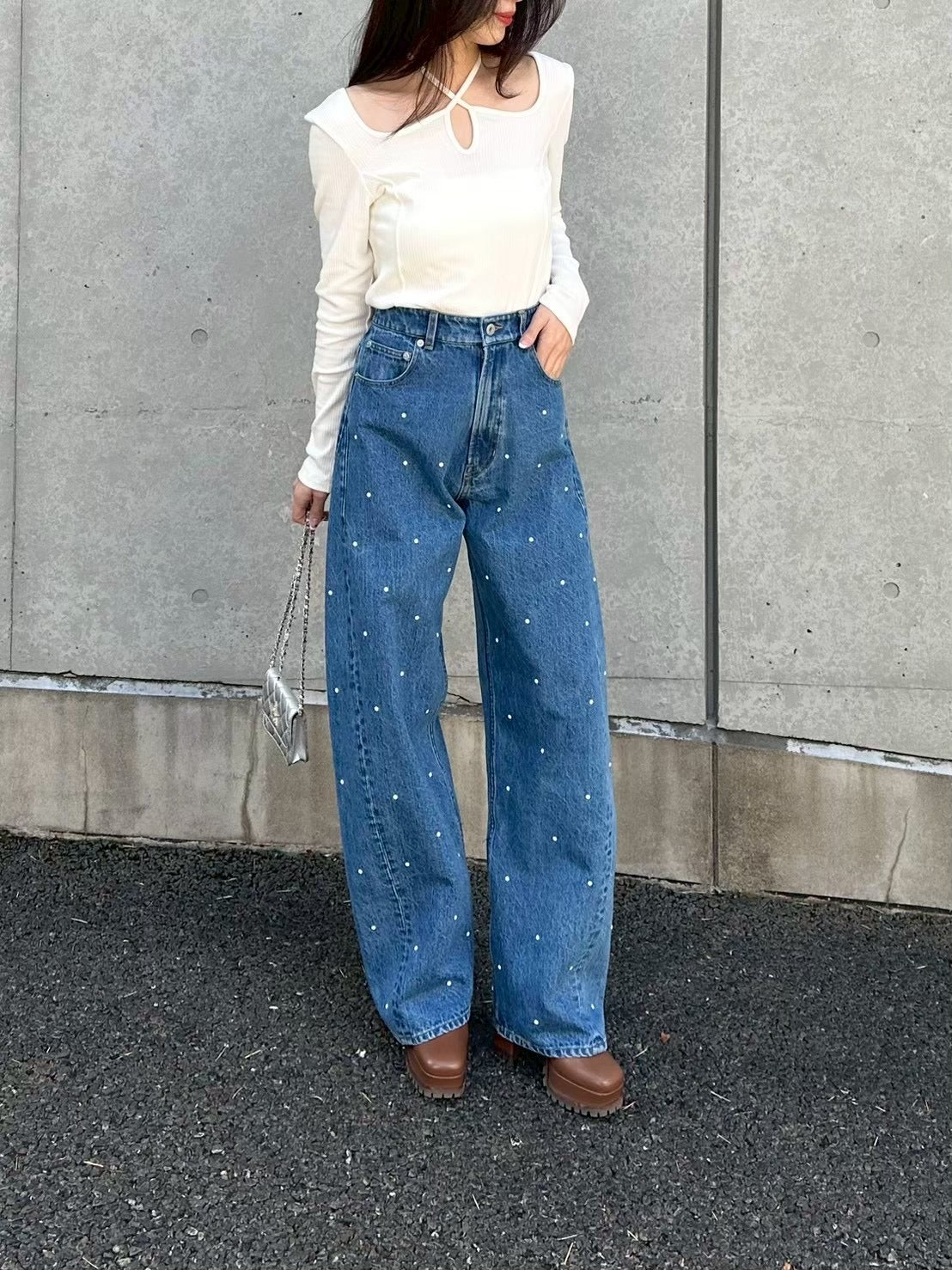 パールデニムパンツ Mos
