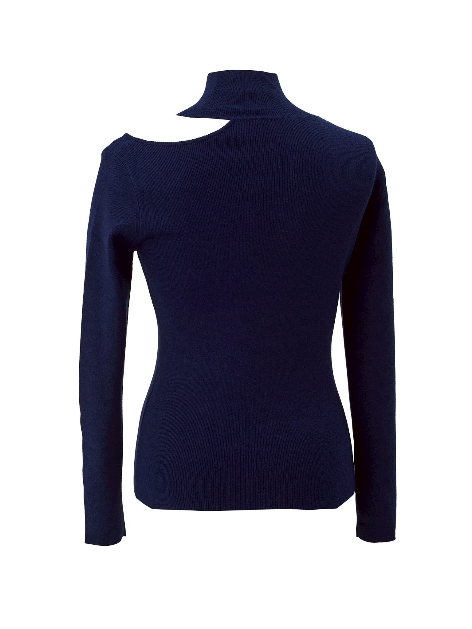 One-shoulder open knit elle