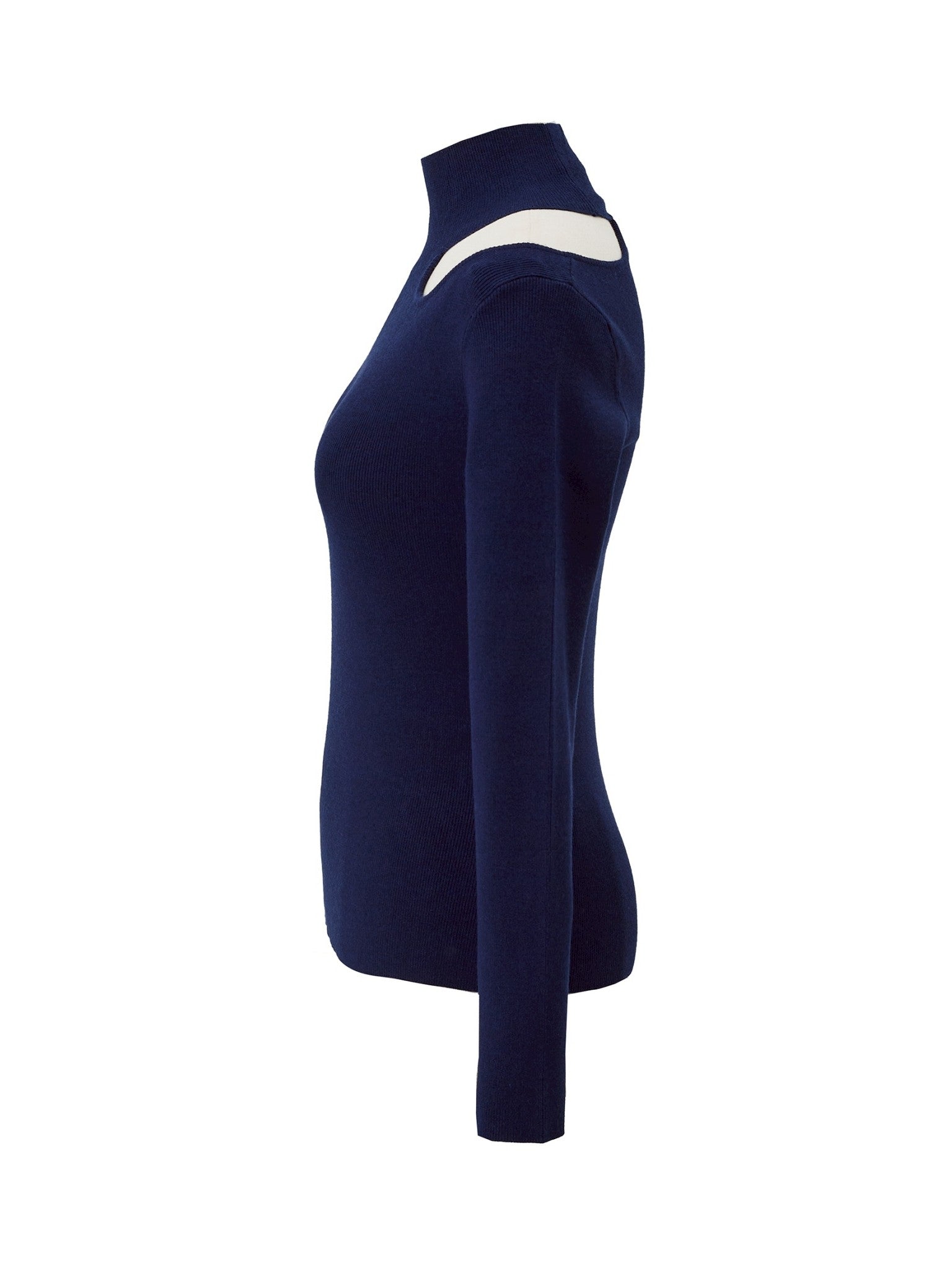 One-shoulder open knit elle