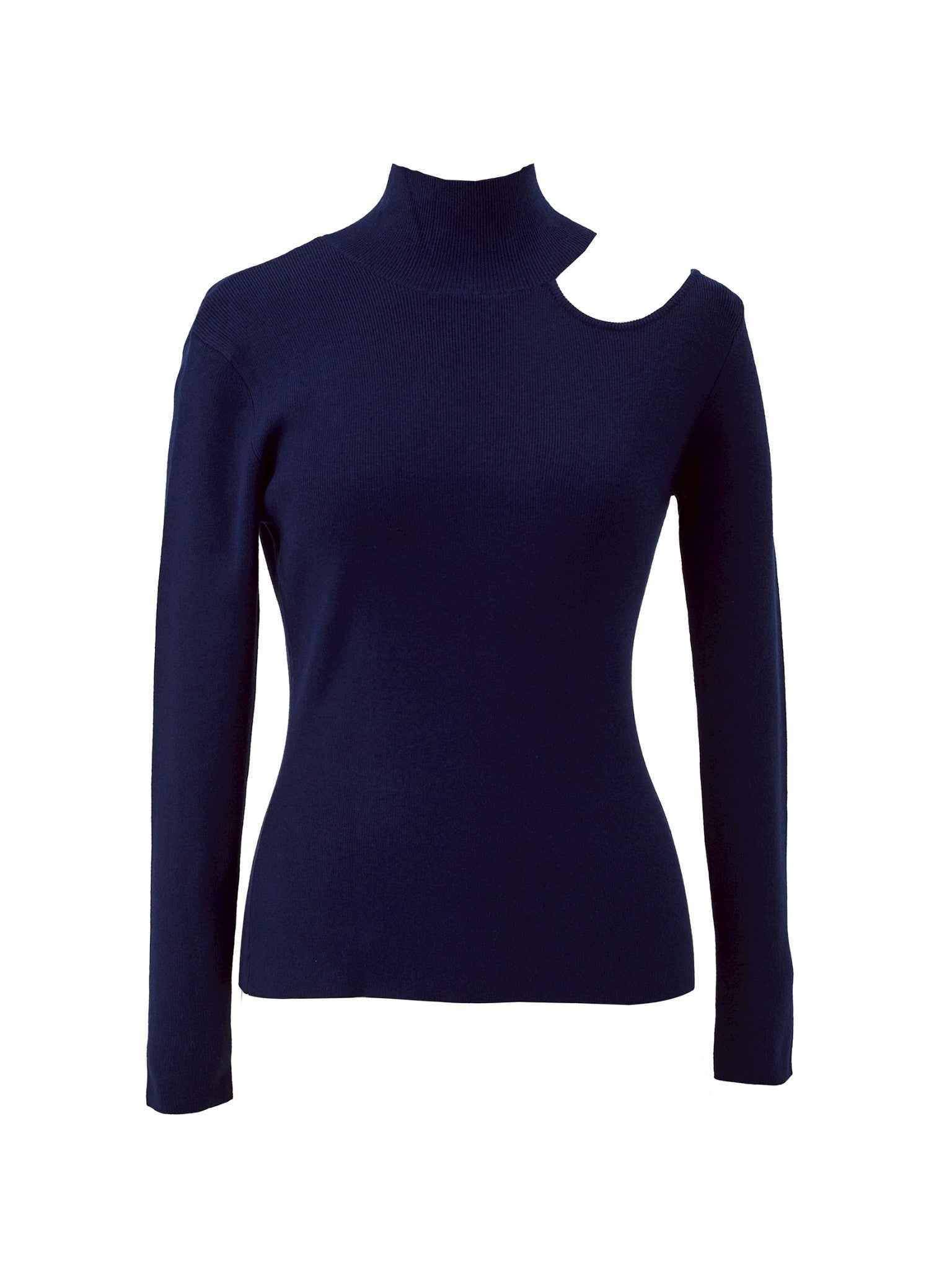 One-shoulder open knit elle