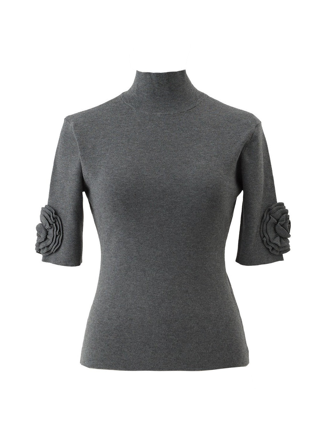 Short Sleeve Rose Turtleneck Shirt, Size S