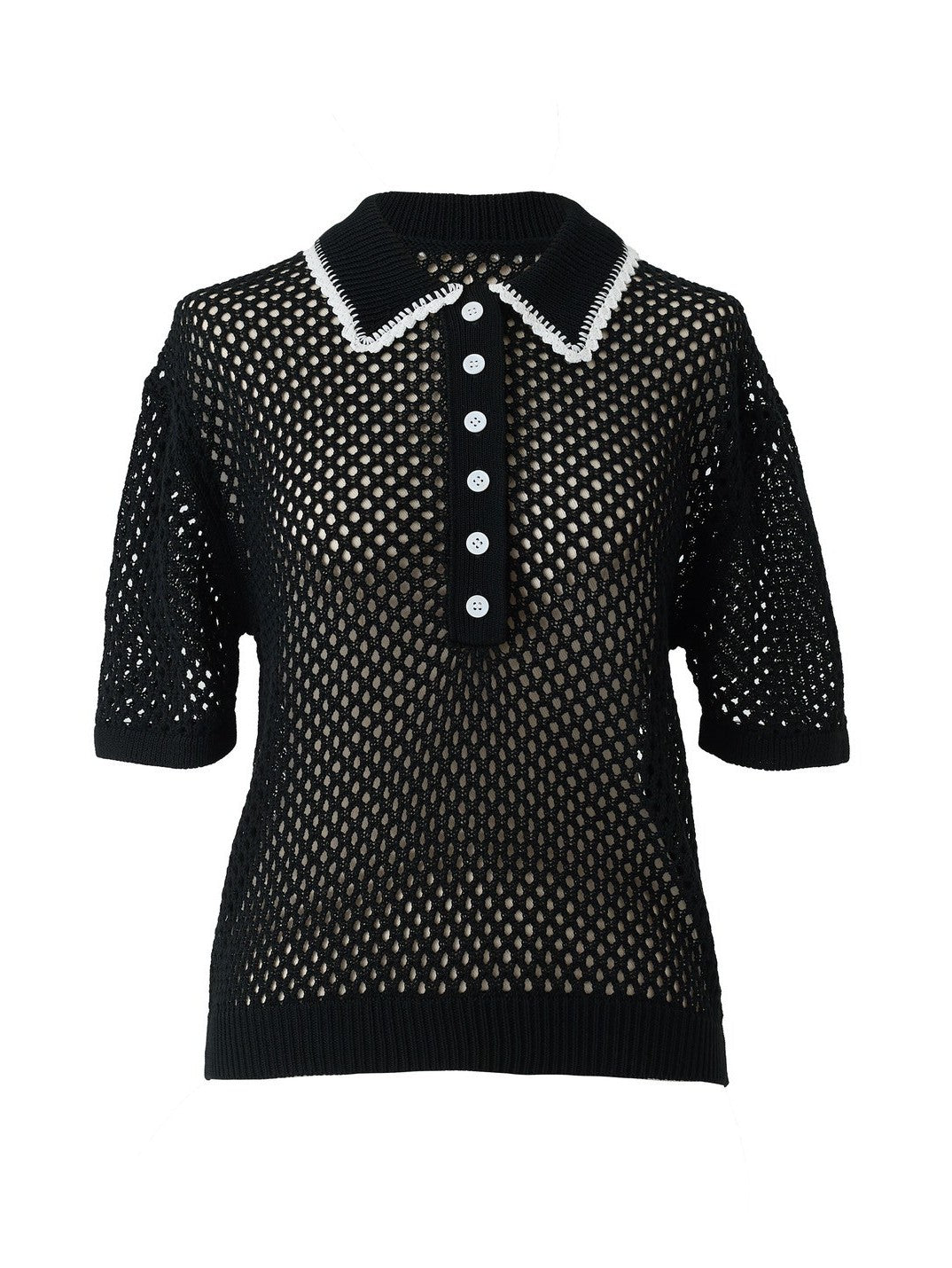 Morru openwork knit polo shirt