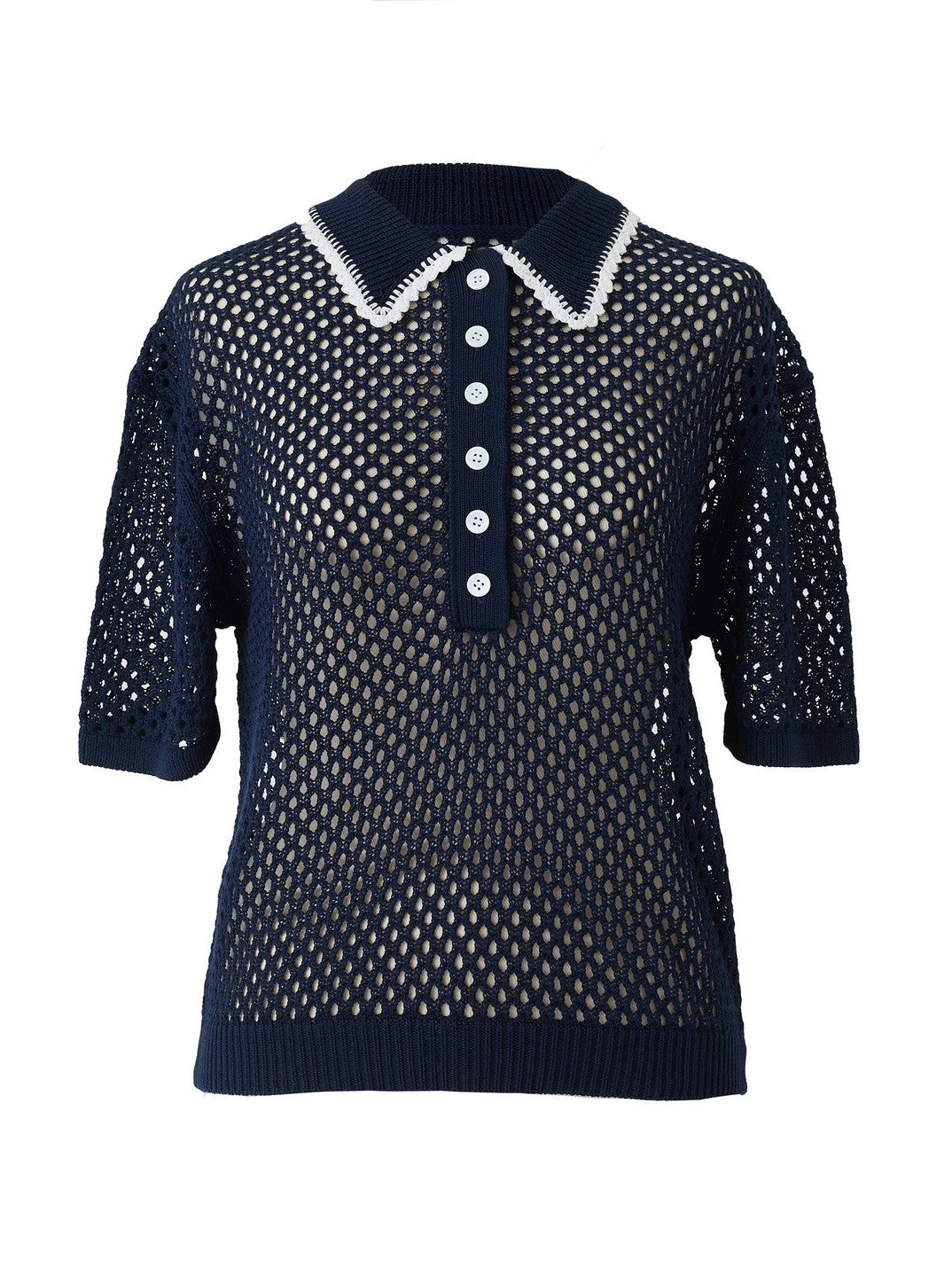 Morru openwork knit polo shirt