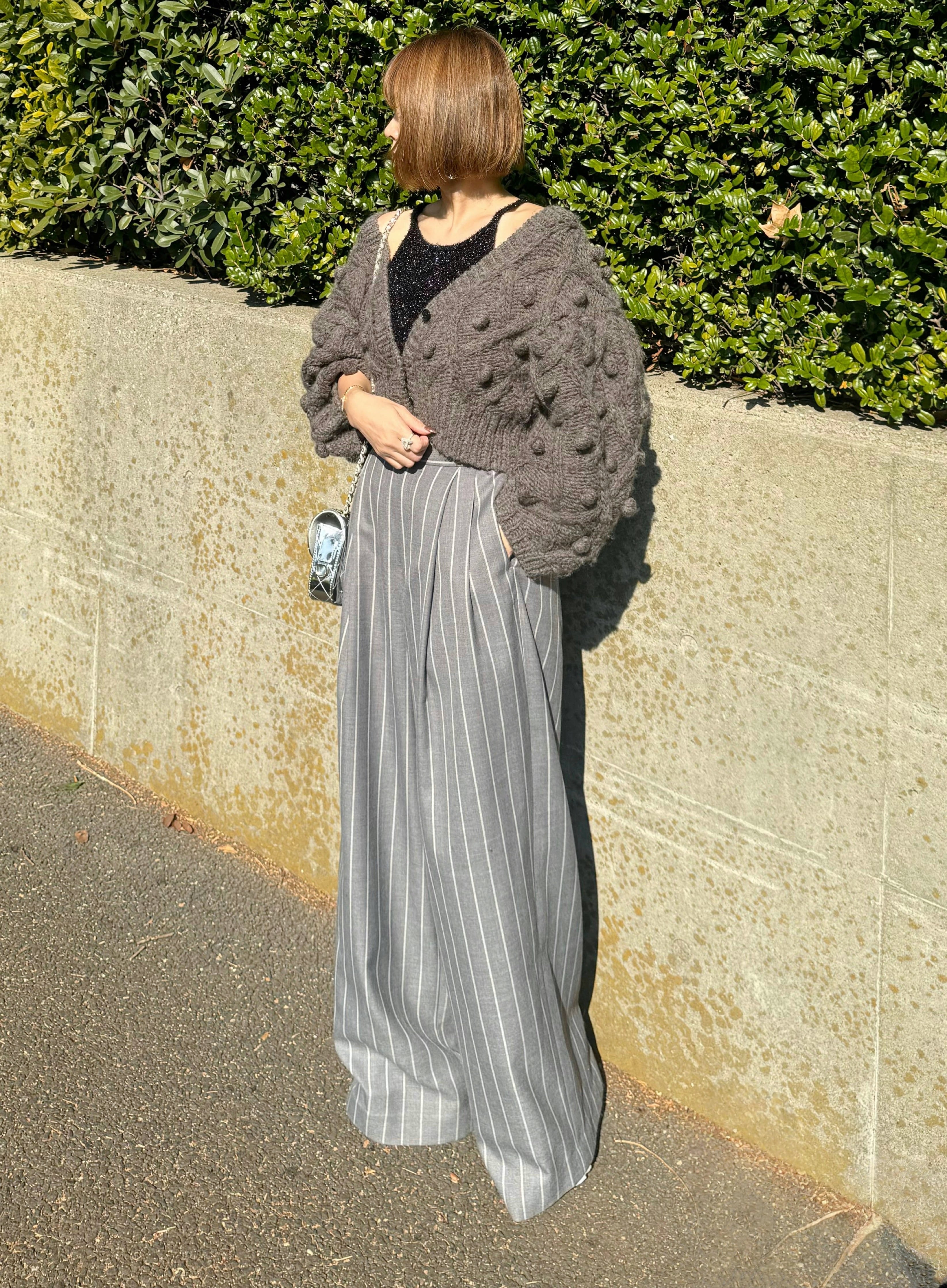 手編みポンポンカーディガン Florent