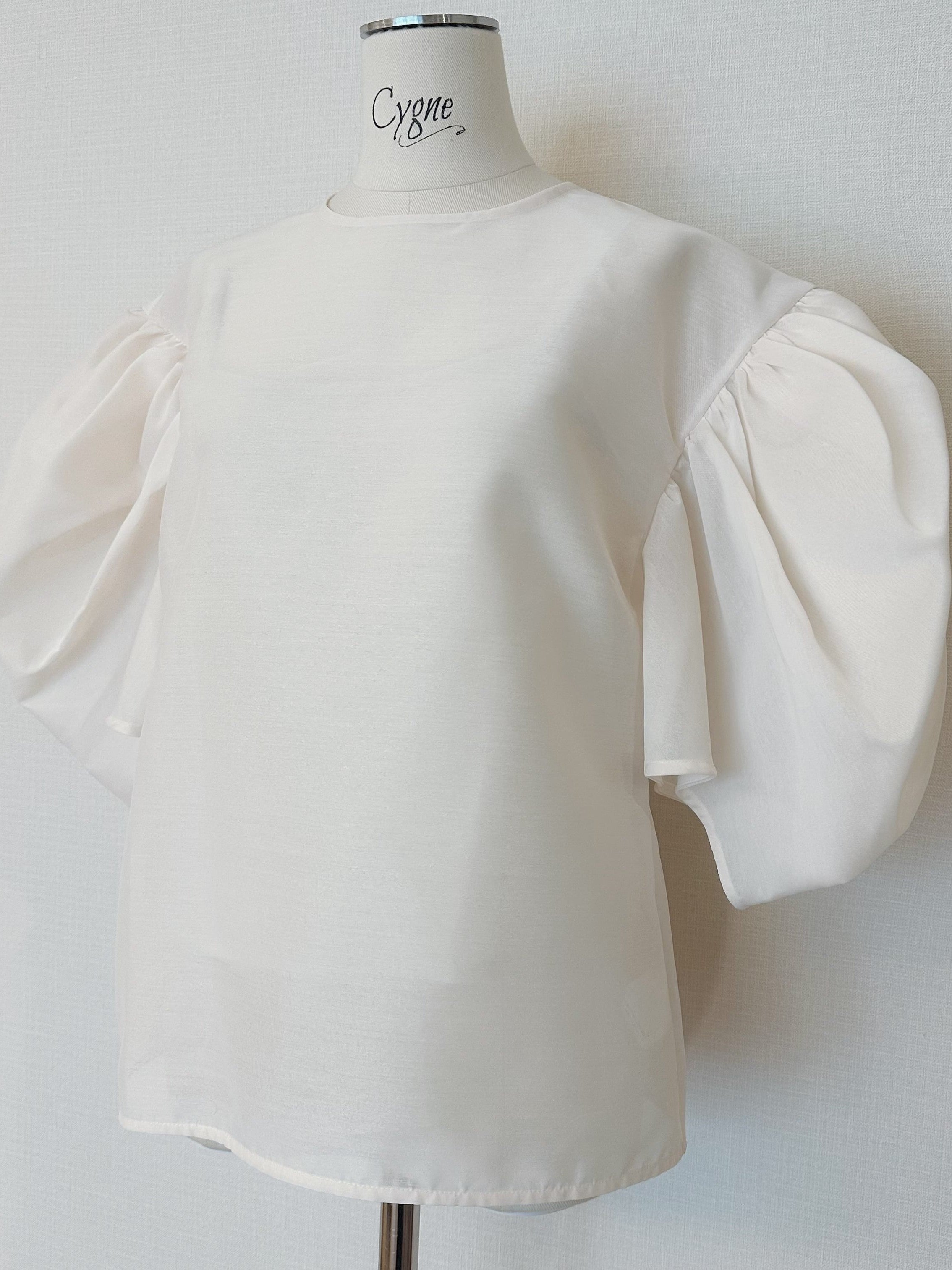 Back puff sleeve see-through top Nadine