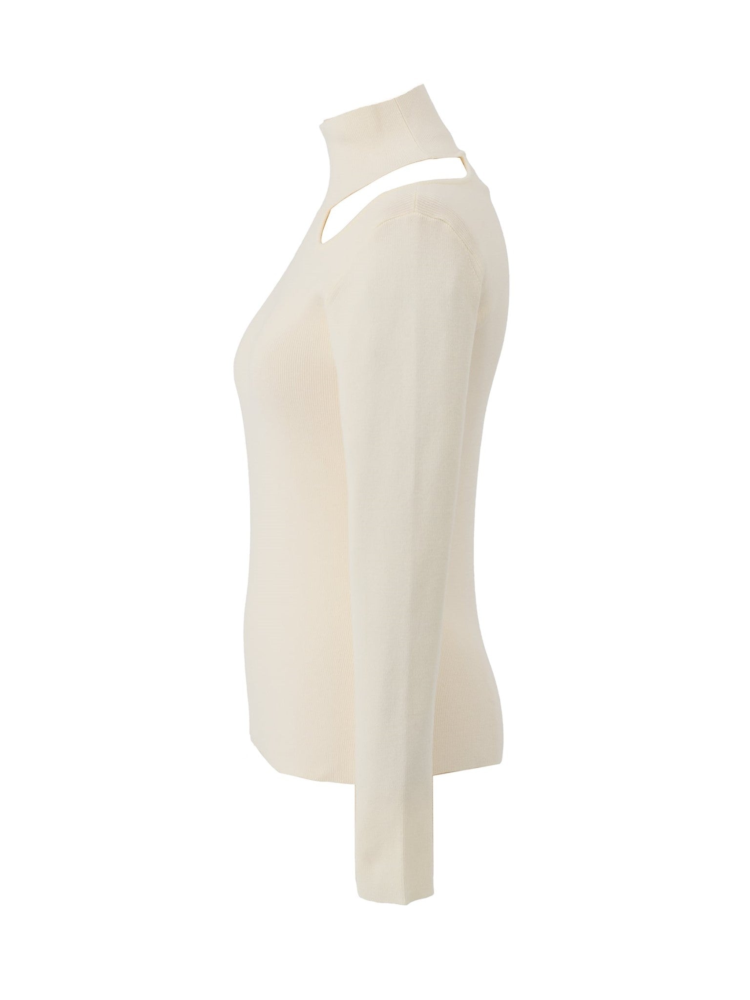 One-shoulder open knit elle