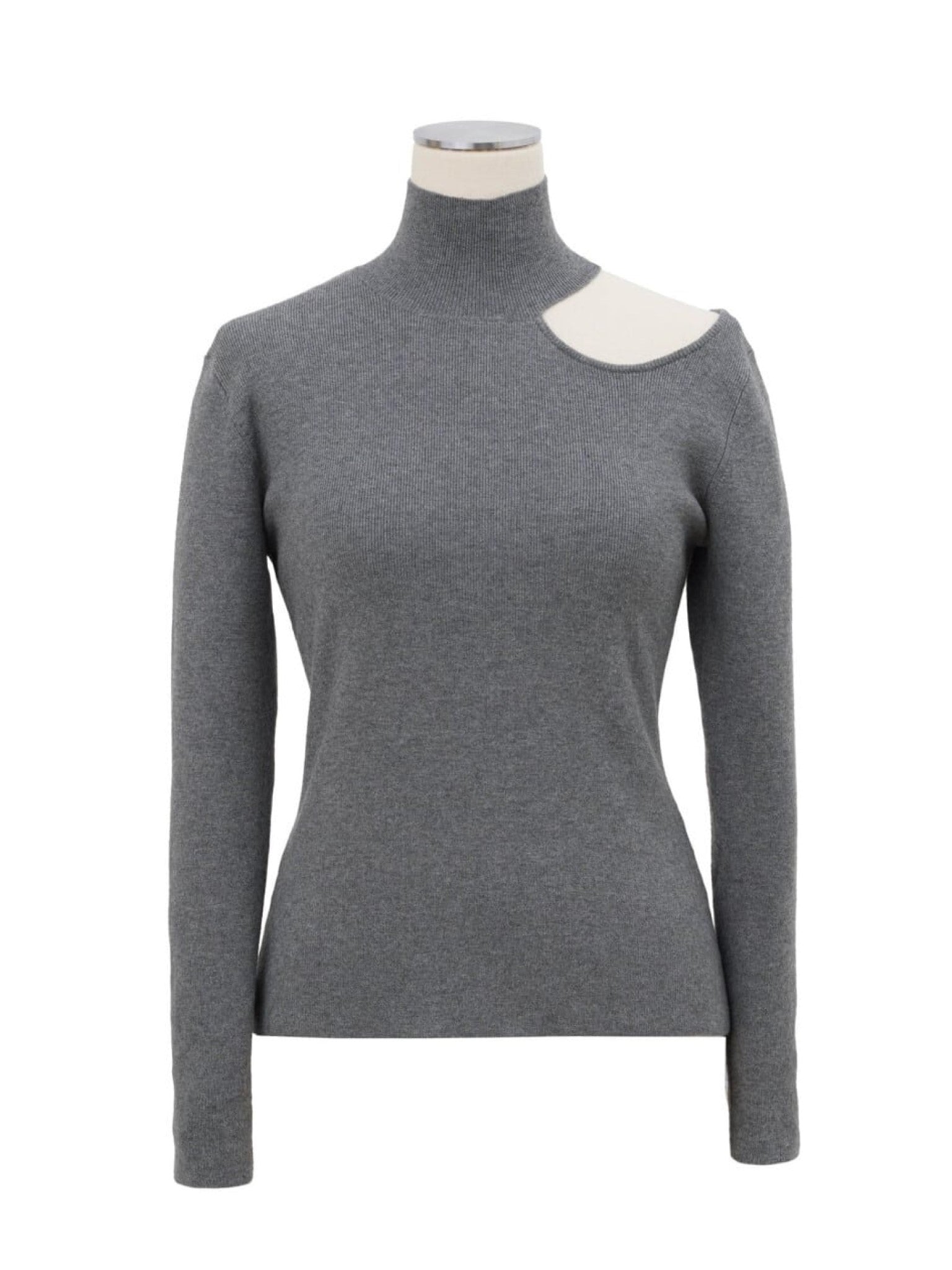 One-shoulder open knit elle